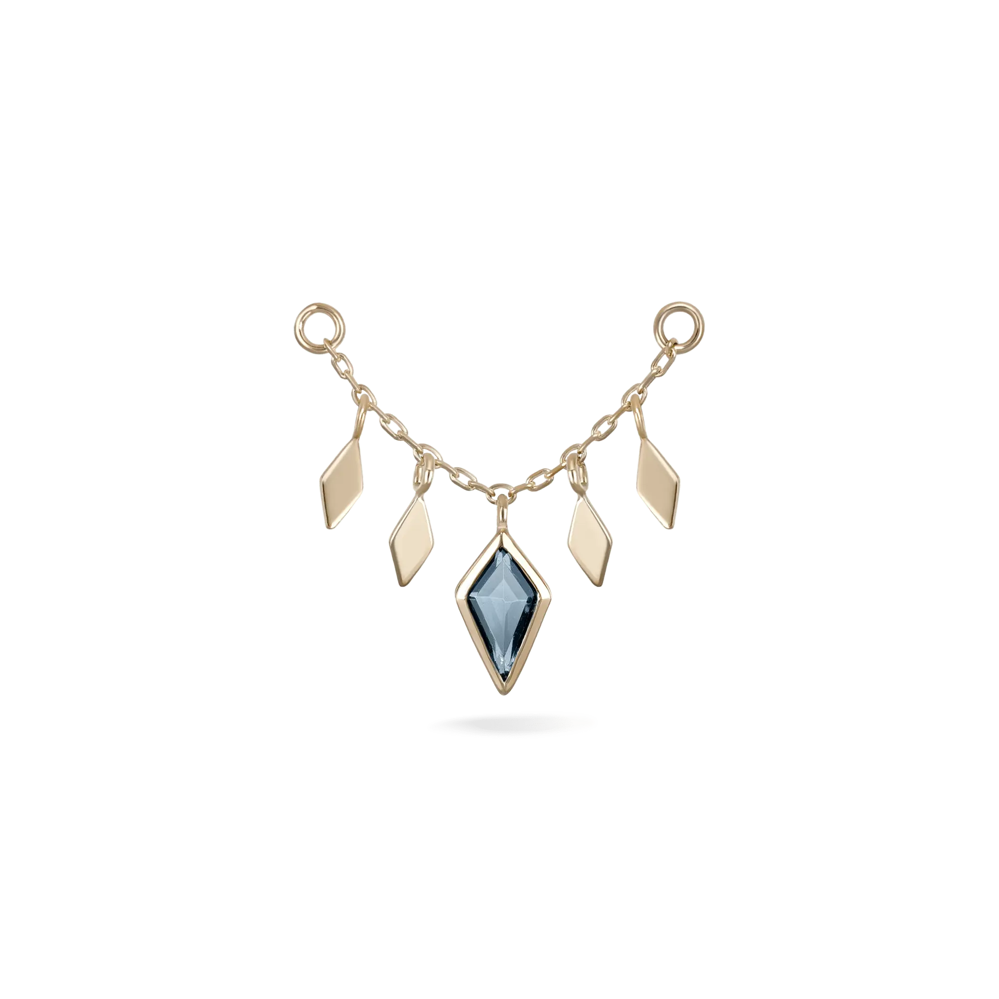 BEATTI Chain Attachments Gold Patra Chain Attachment • London Blue Topaz BTFG012 TBL Patra Chain Attachment • London Blue Topaz