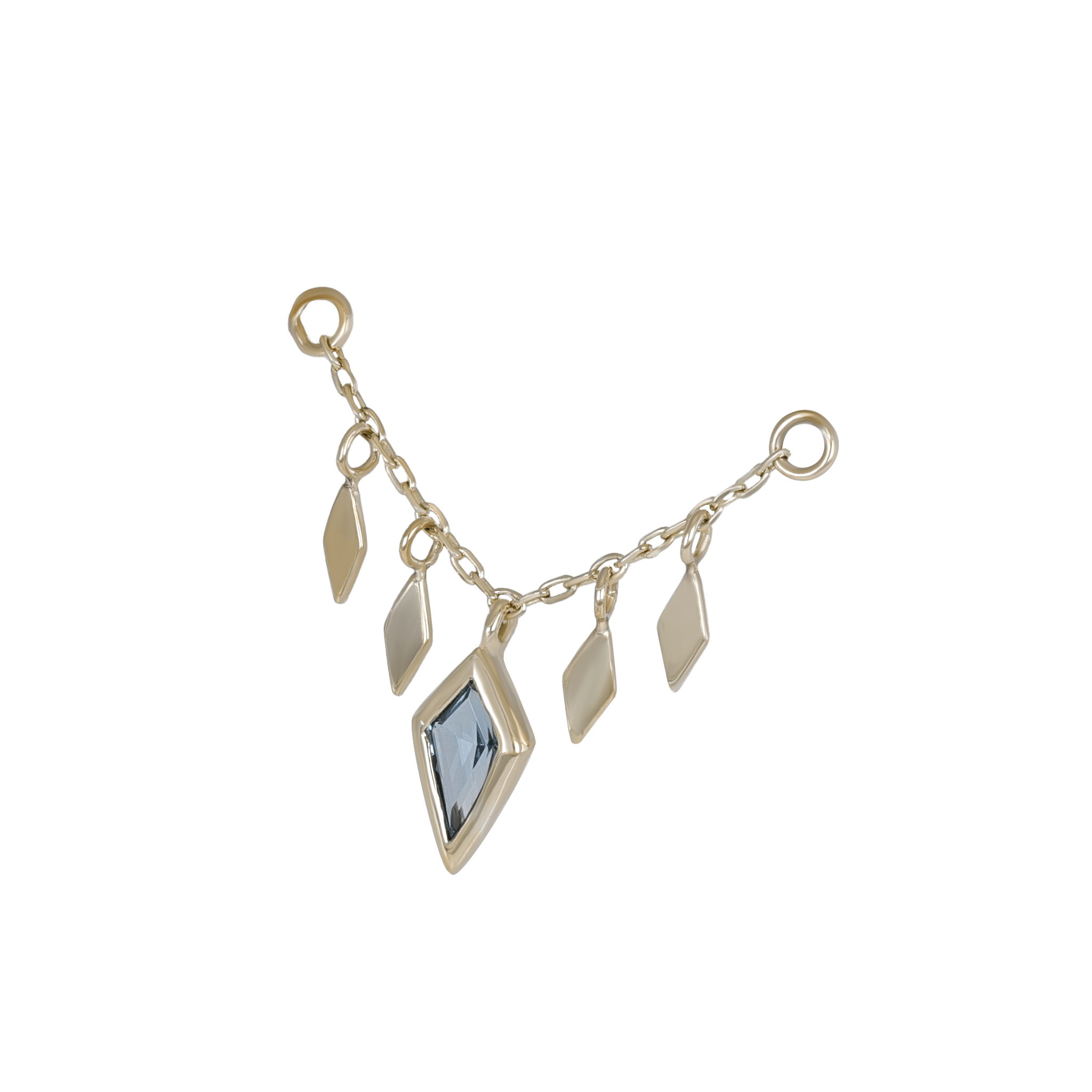 BEATTI Chain Attachments Gold Patra Chain Attachment • London Blue Topaz BTFG012 TBL Patra Chain Attachment • London Blue Topaz
