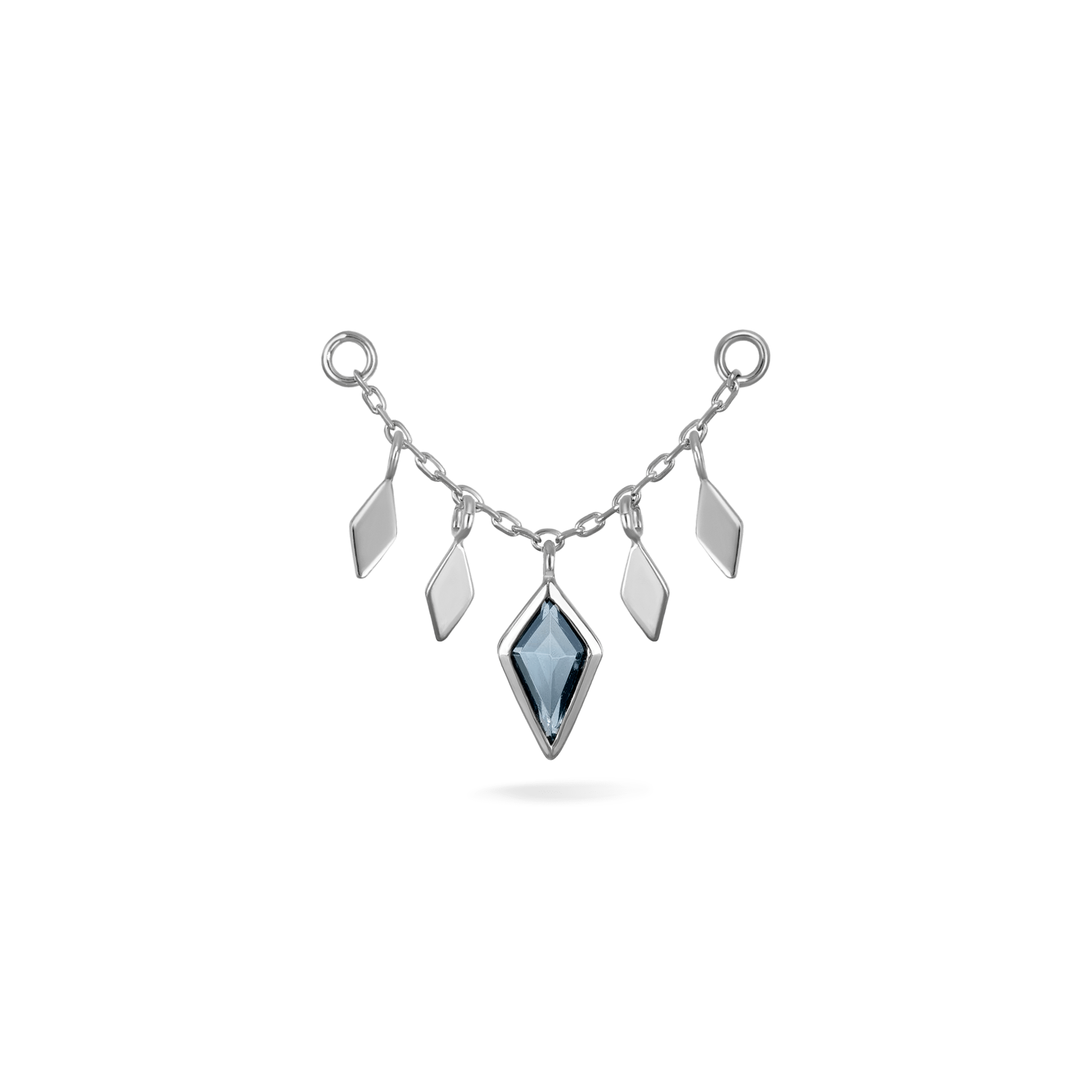 BEATTI Chain Attachments White Gold Patra Chain Attachment • London Blue Topaz BTFG012 TBL Patra Chain Attachment • London Blue Topaz