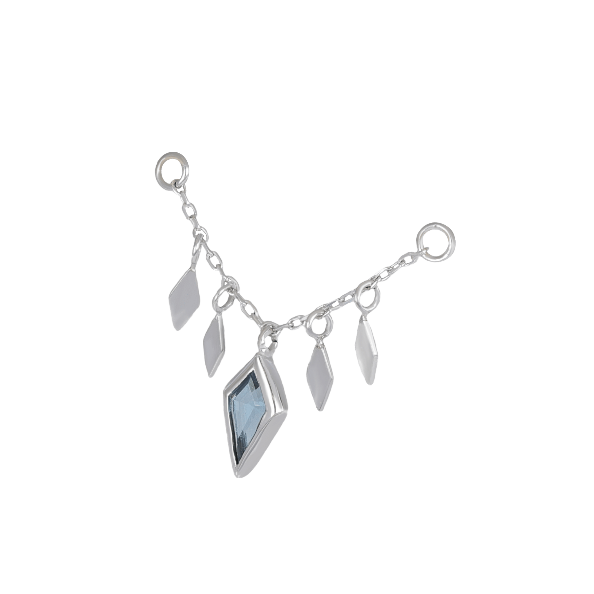 BEATTI Chain Attachments White Gold Patra Chain Attachment • London Blue Topaz BTFG012 TBL Patra Chain Attachment • London Blue Topaz