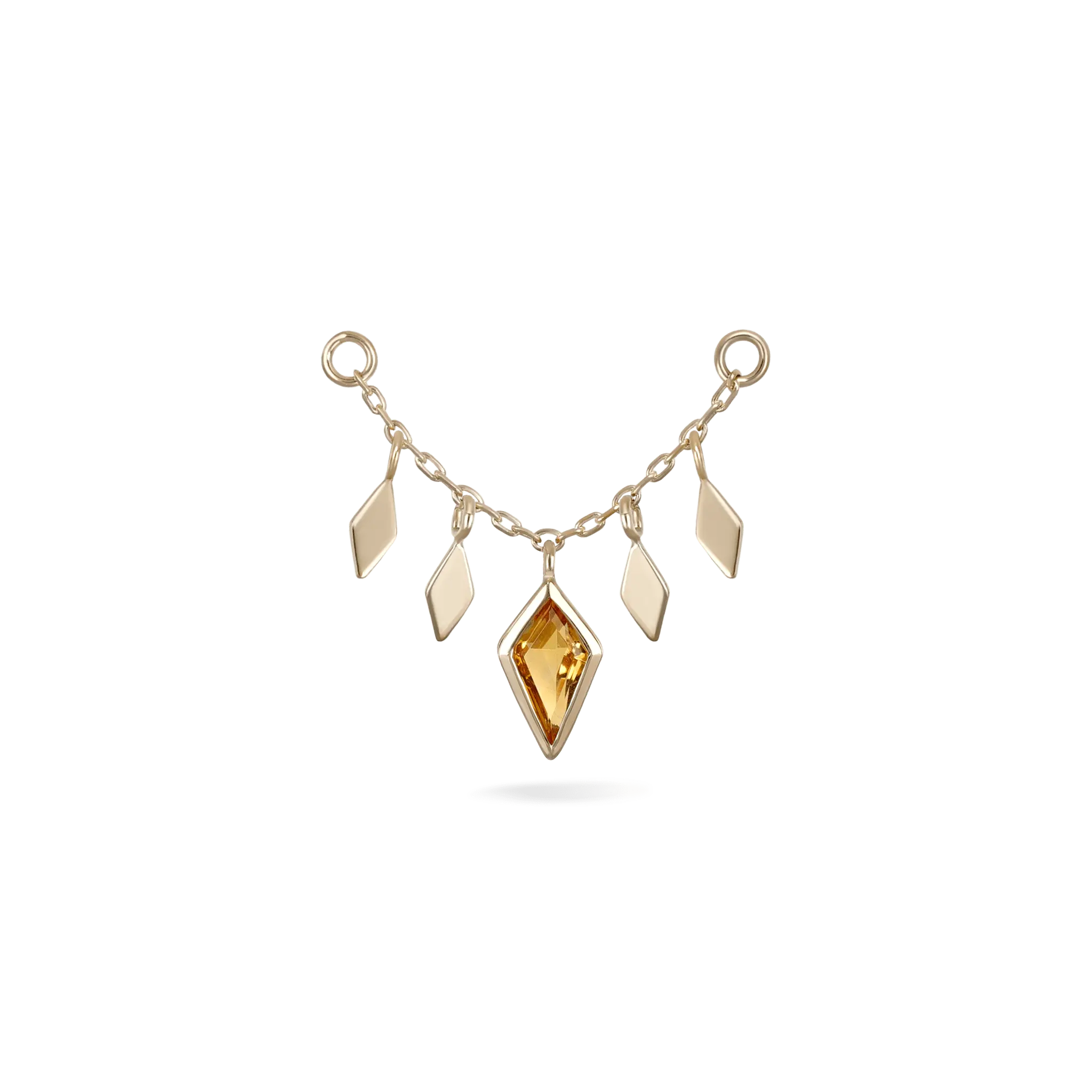 BEATTI Chain Attachments Gold Patra Chain Attachment with Citrine BTFG012 CD Patra Chain Attachment with Citrine