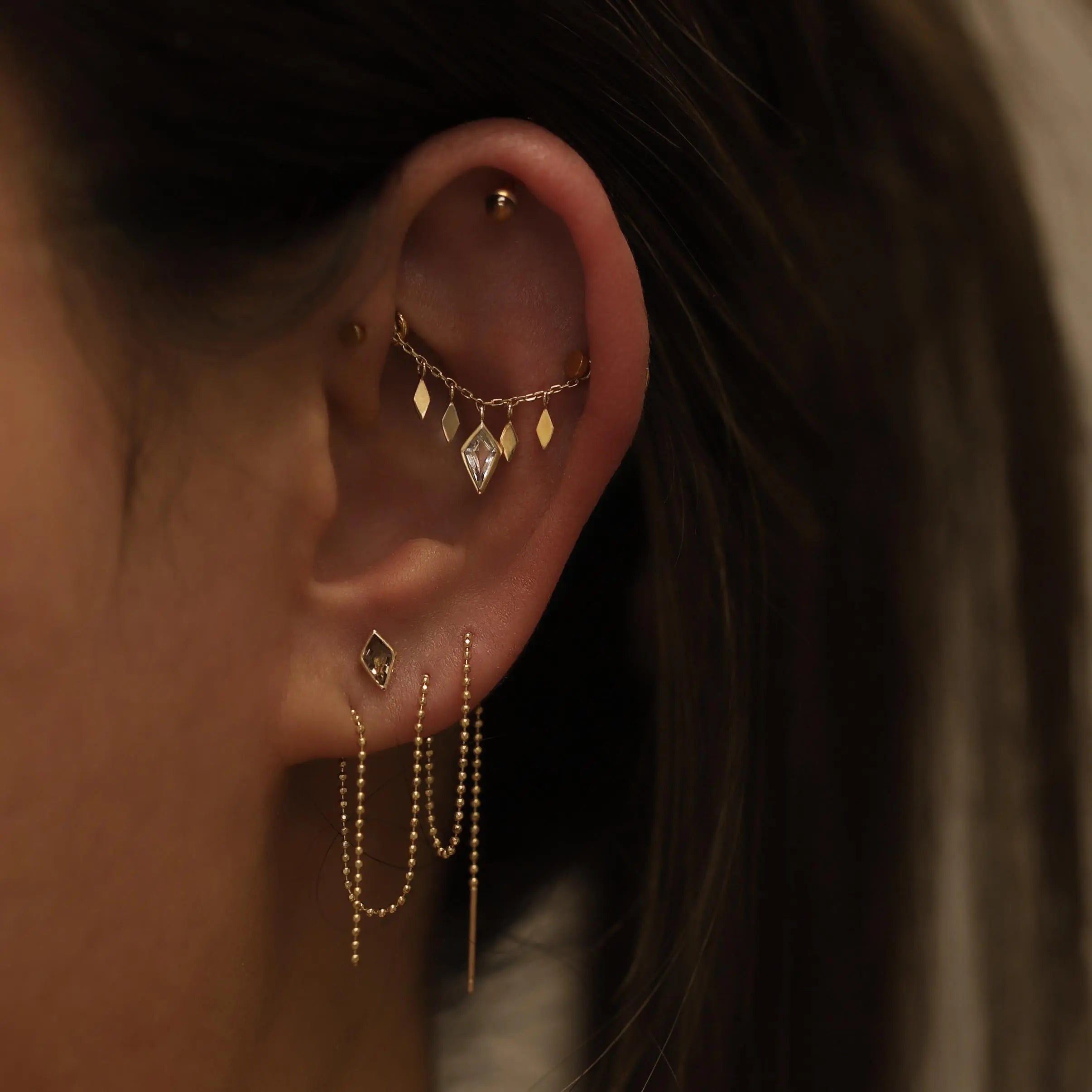 BEATTI Chain Attachments Gold Patra Chain Attachment with Citrine BTFG012 CD Patra Chain Attachment with Citrine