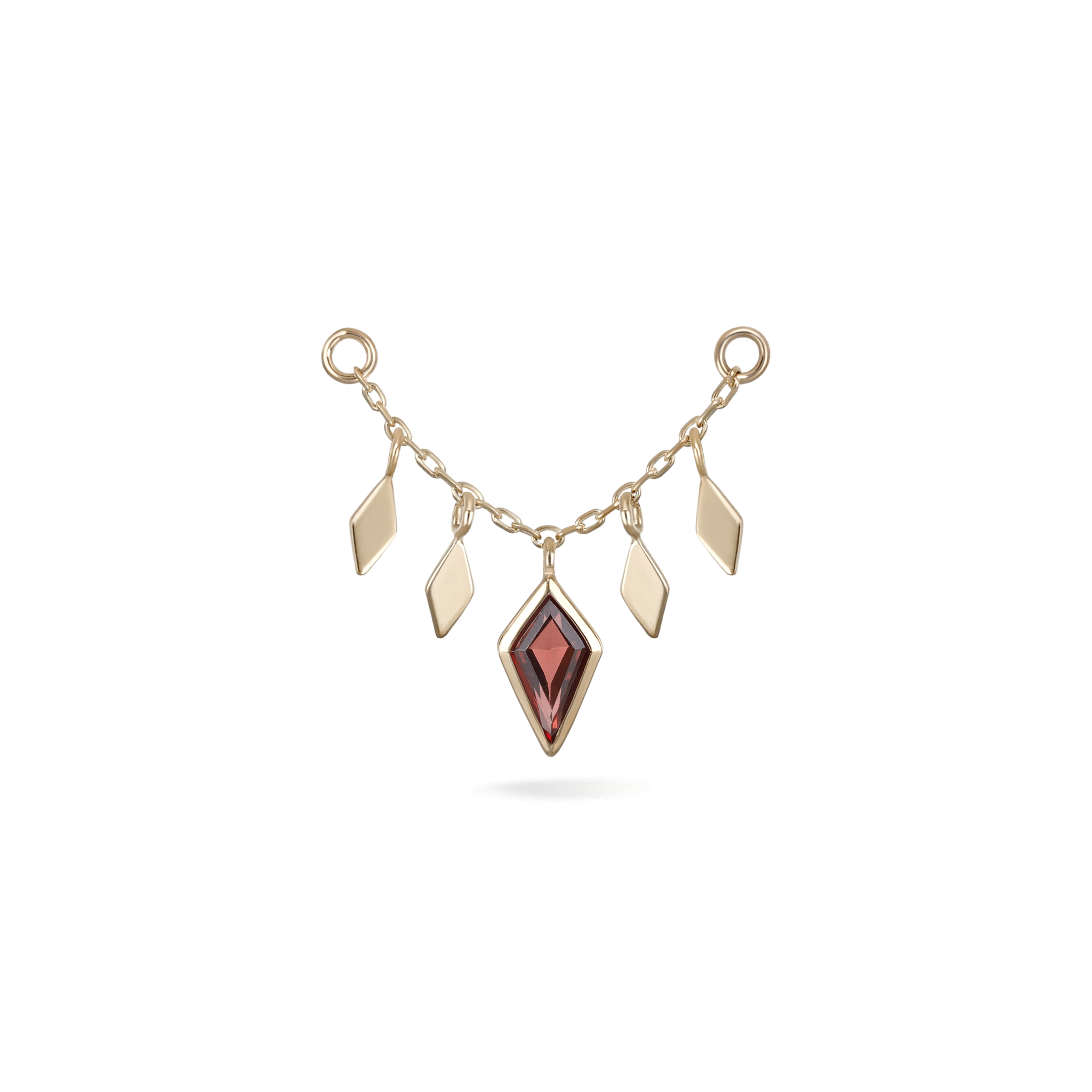 BEATTI Chain Attachments Gold / 22mm Patra Chain Attachment with Garnet 22mm BTFG012 G YG Patra Chain Attachment with Garnet 22mm