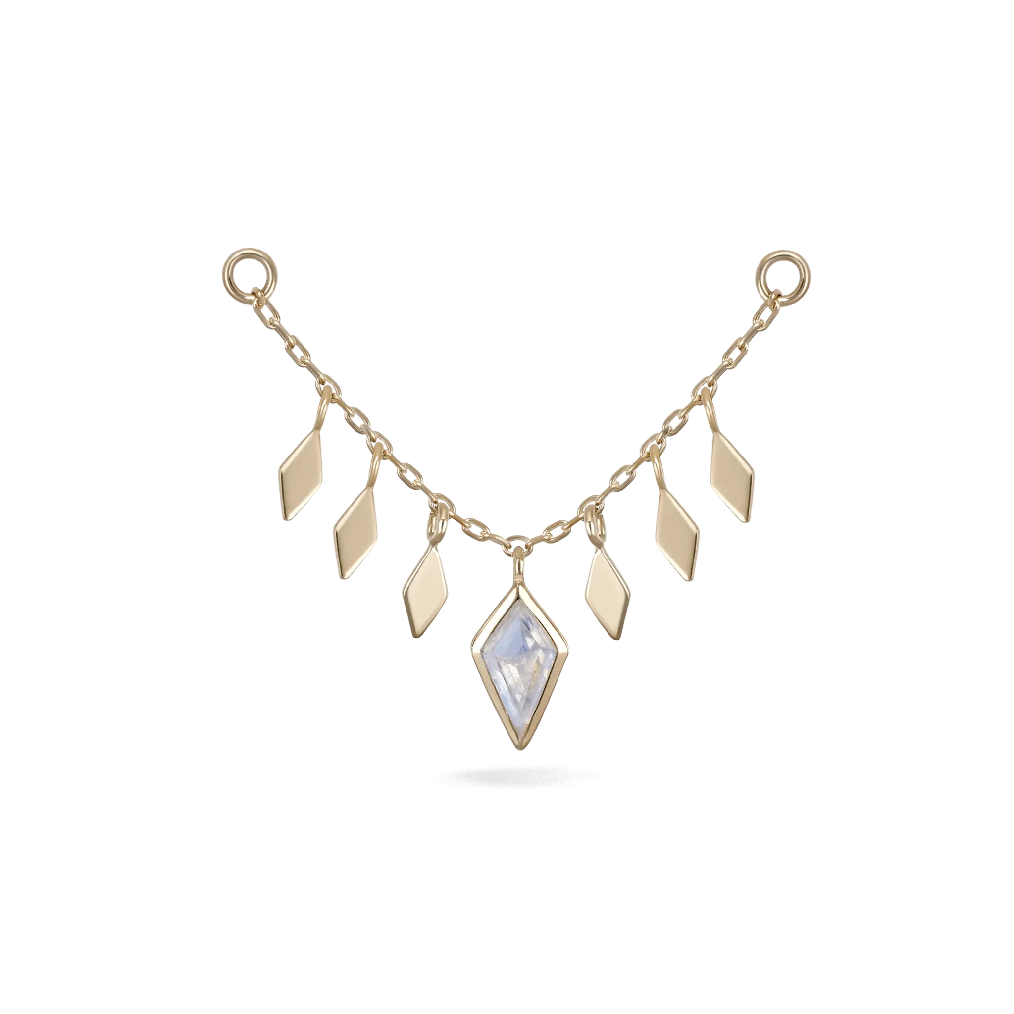 BEATTI Chain Attachments Gold / 32mm Patra Chain Attachment with Rainbow Moonstone 32mm BTFG054 MR Patra Chain Attachment with Rainbow Moonstone 32mm