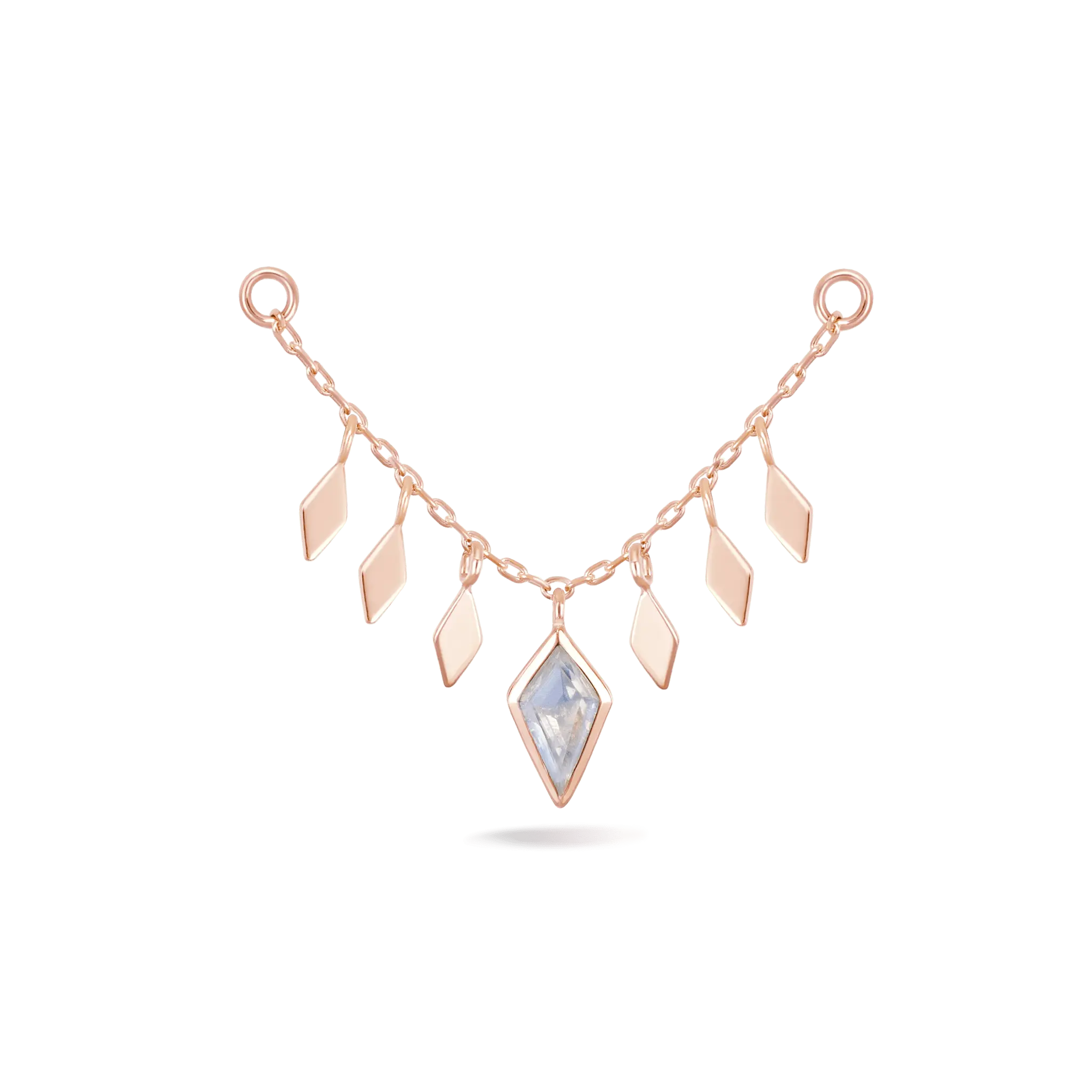 BEATTI Chain Attachments Rose Gold / 32mm Patra Chain Attachment with Rainbow Moonstone 32mm BTFG054 MR Patra Chain Attachment with Rainbow Moonstone 32mm