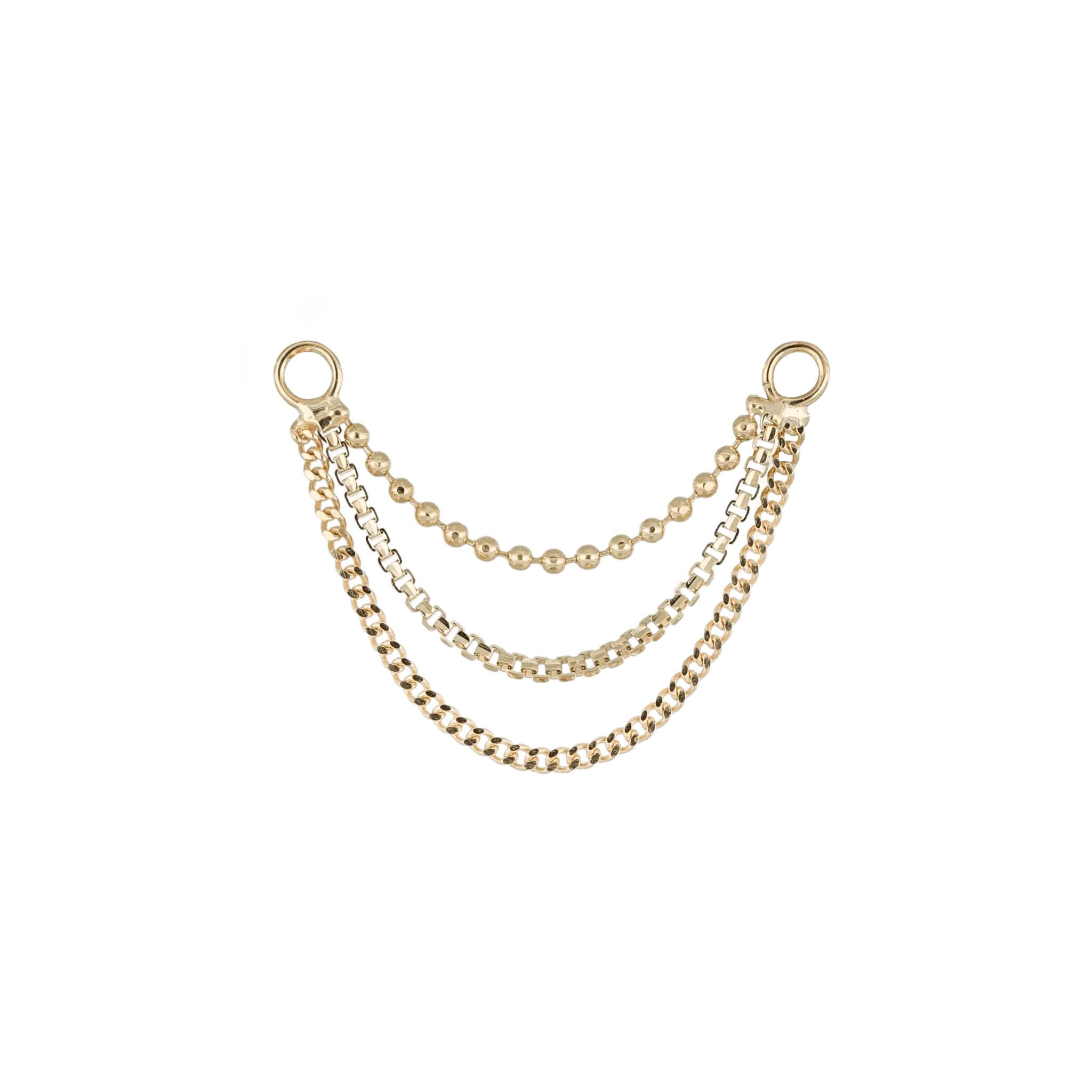 BEATTI Chain Attachments Gold / 22mm Riva Triple Mixed Chain Attachment MJC012_20 Riva Triple Mixed Chain Attachment by BEATTI