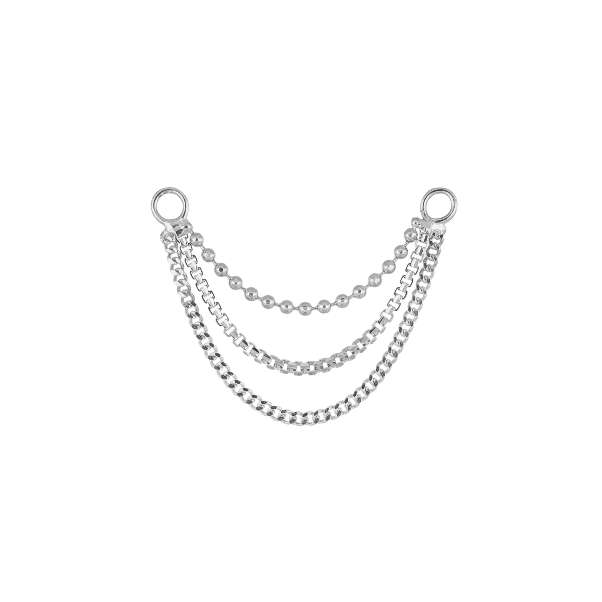 BEATTI Chain Attachments White Gold / 22mm Riva Triple Mixed Chain Attachment MJC012_20 Riva Triple Mixed Chain Attachment by BEATTI