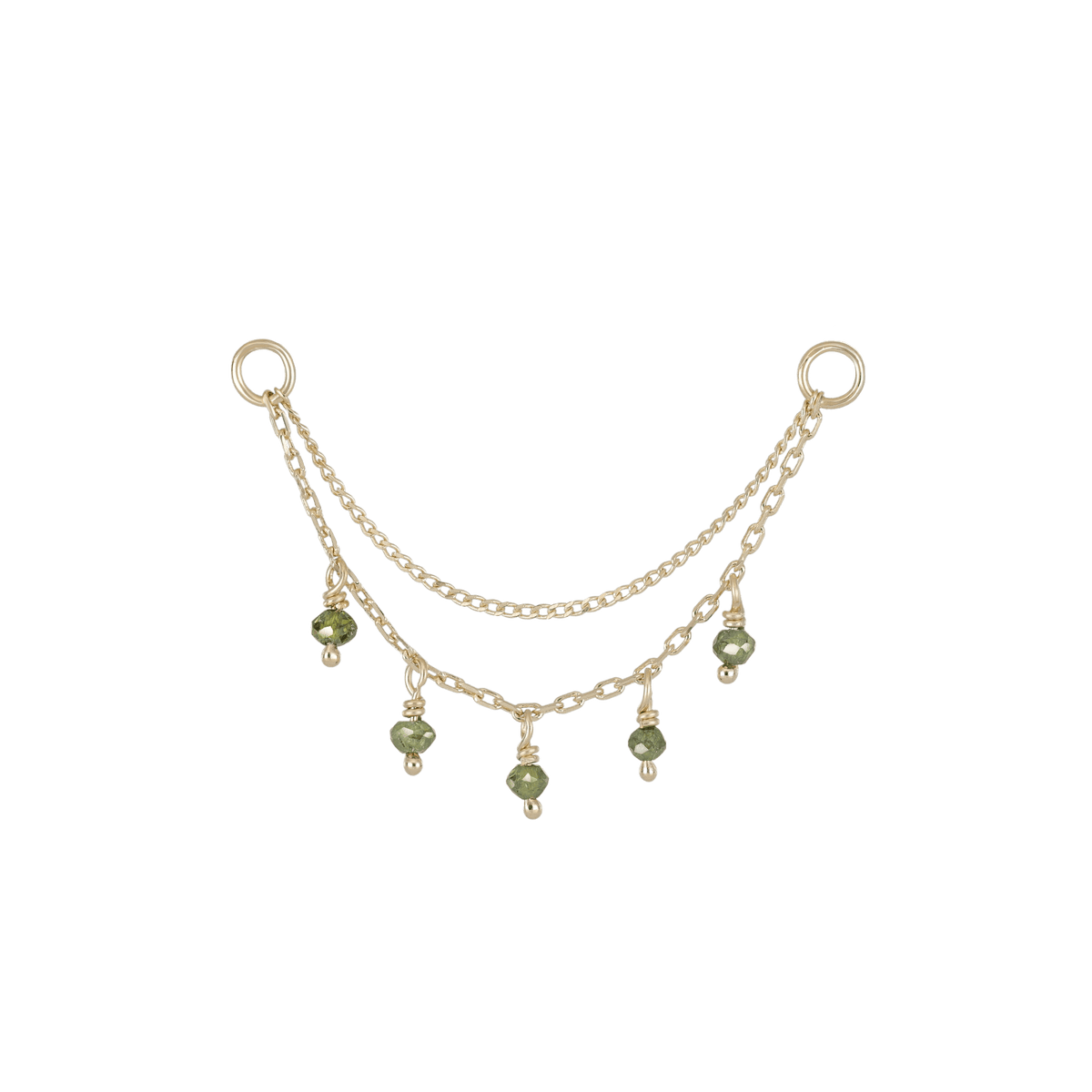 Santal • Green Diamond Beads Double Drape Chain - BEATTI