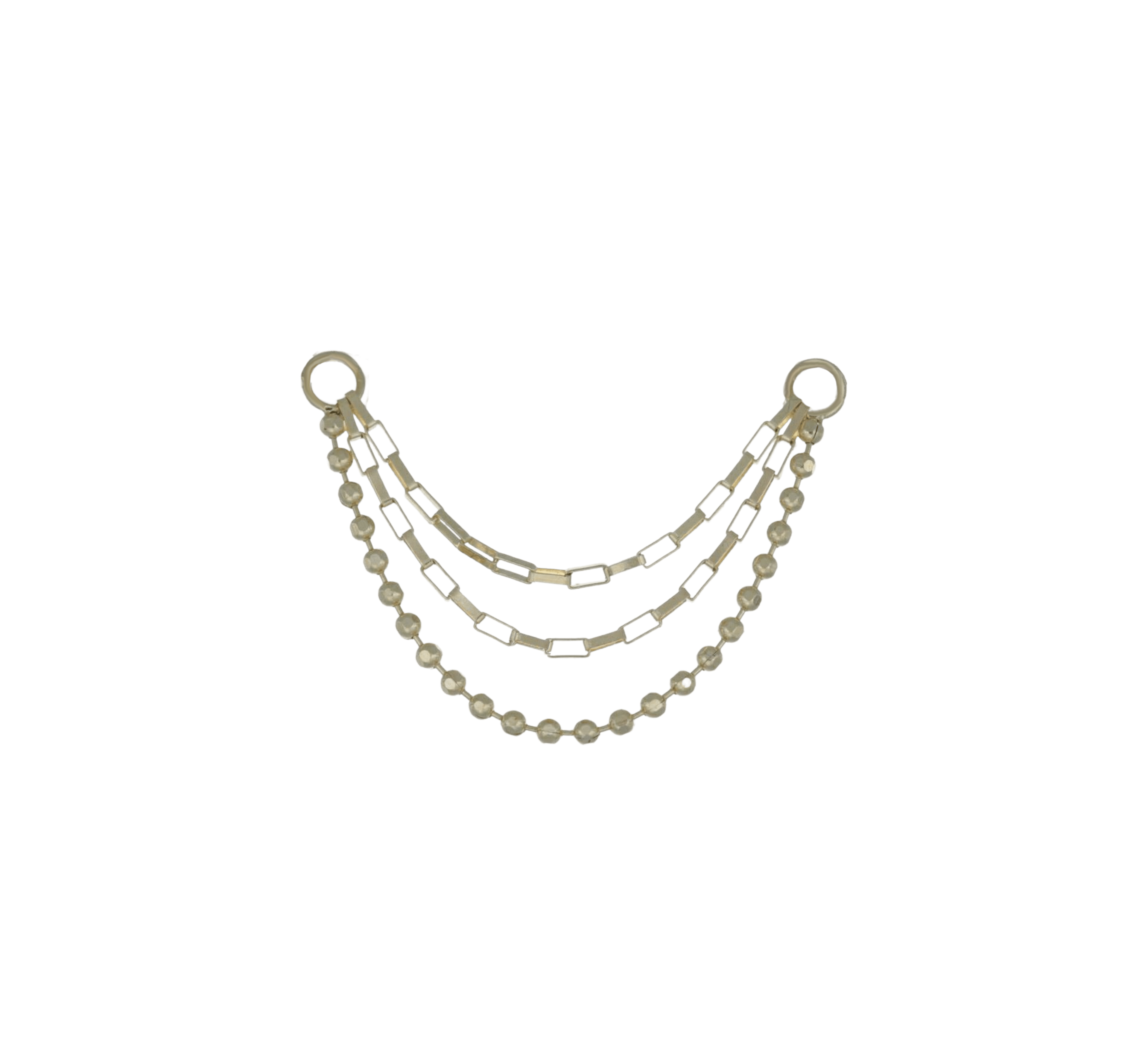 BEATTI Chain Attachments Venezia Triple Mixed Chain Attachment 14k Gold Triple Mixed Chain by BEATTI