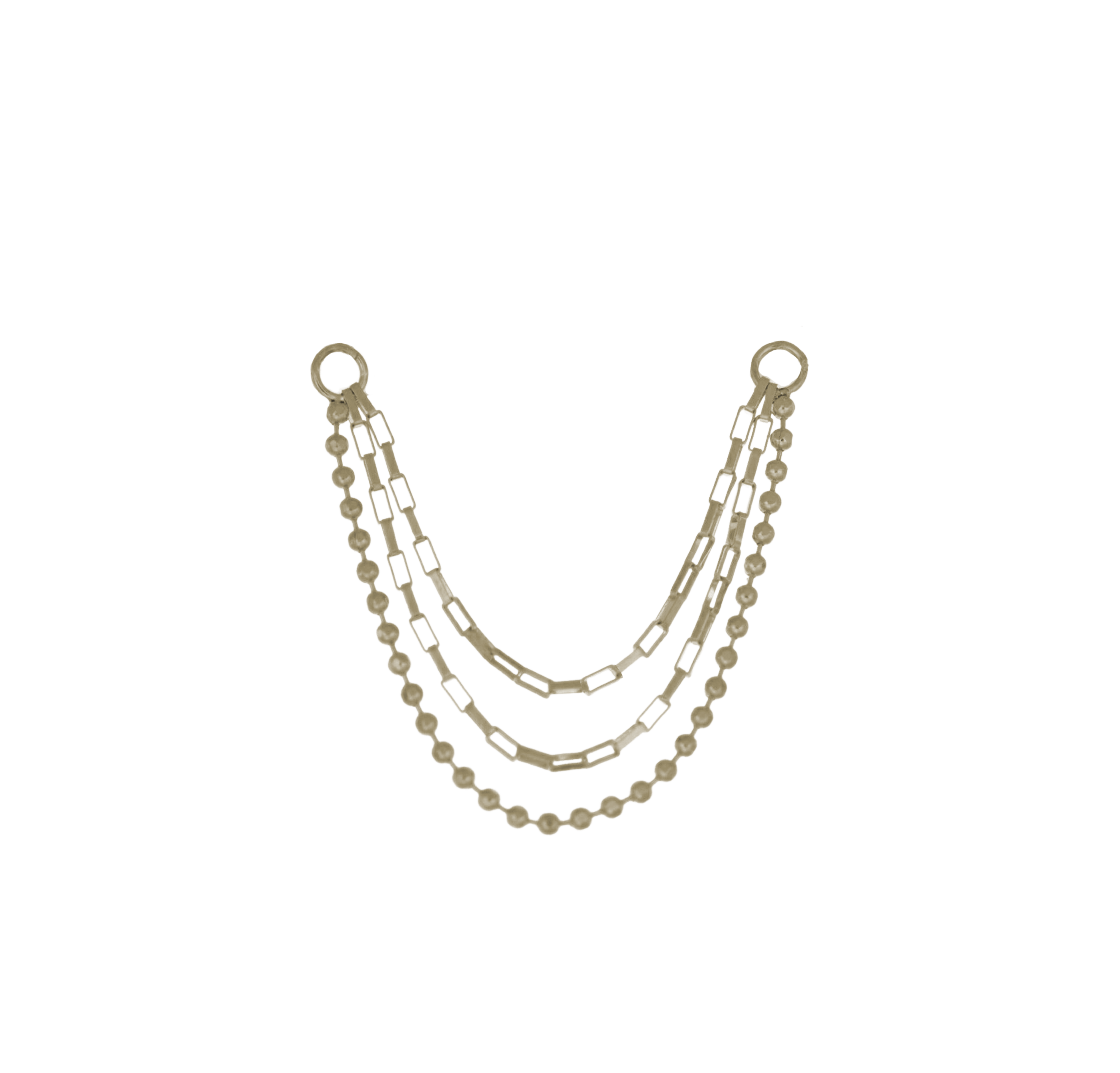 BEATTI Chain Attachments Venezia Triple Mixed Chain Attachment 14k Gold Triple Mixed Chain by BEATTI