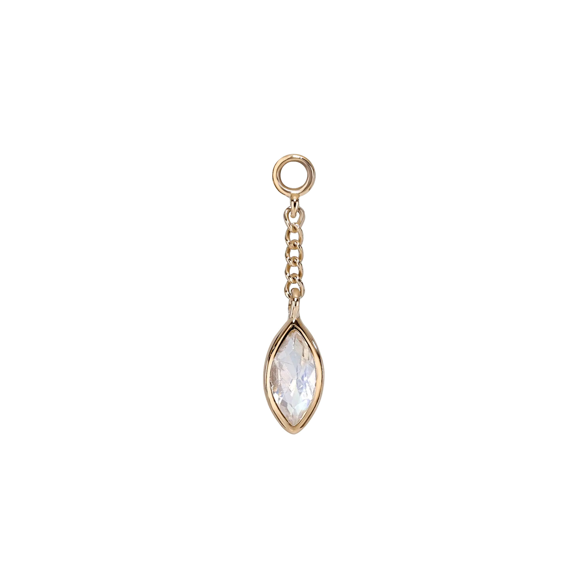 BEATTI Charms Gold / Rainbow Moonstone Aris • Marquise Gemstone Chain Charm BTFG008 Aris • Marquise Gemstone Chain Charm