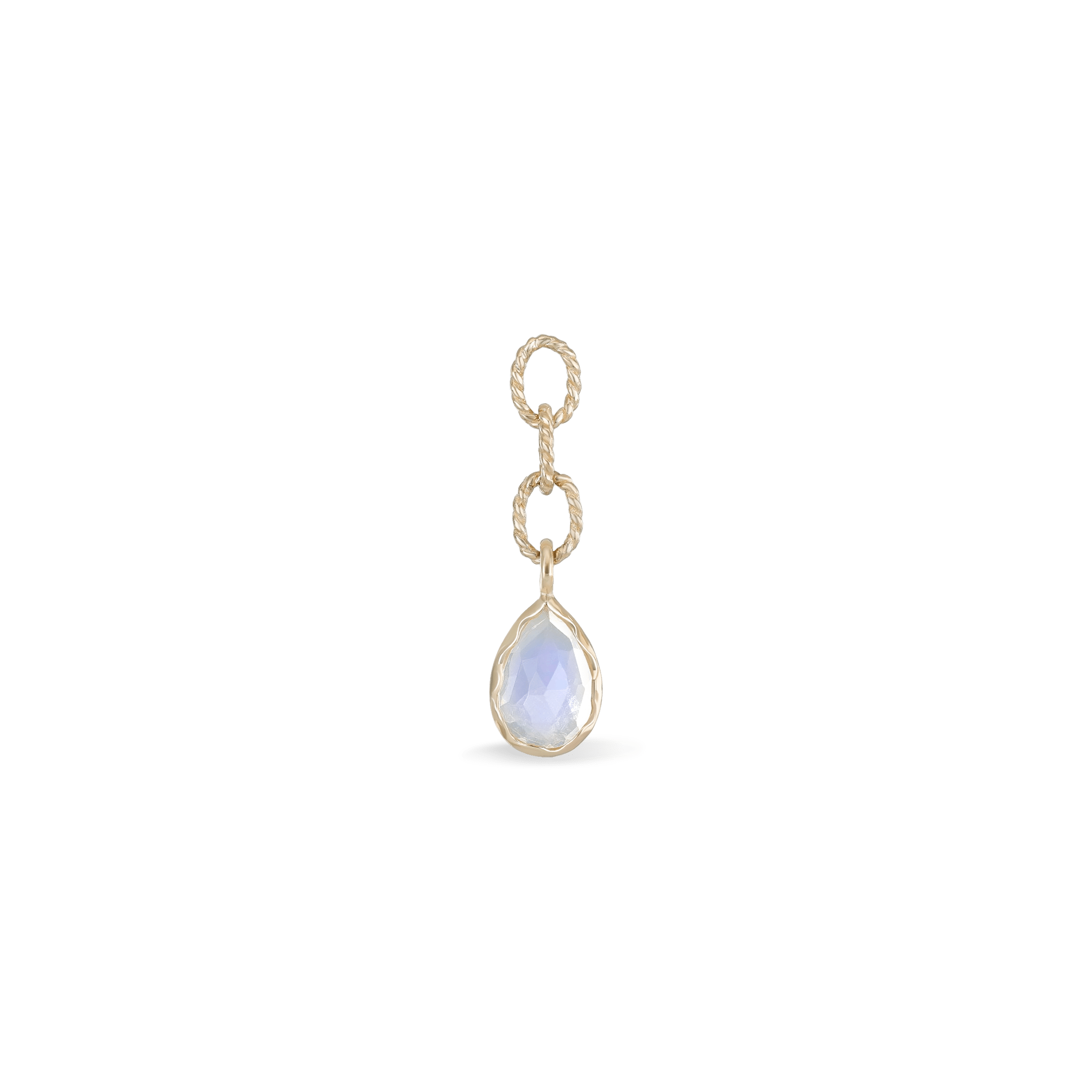 BEATTI Charms Gold / Rainbow Moonstone Eclat Twist Link Charm BTPG049 YG MR Eclat Twist Link Charm