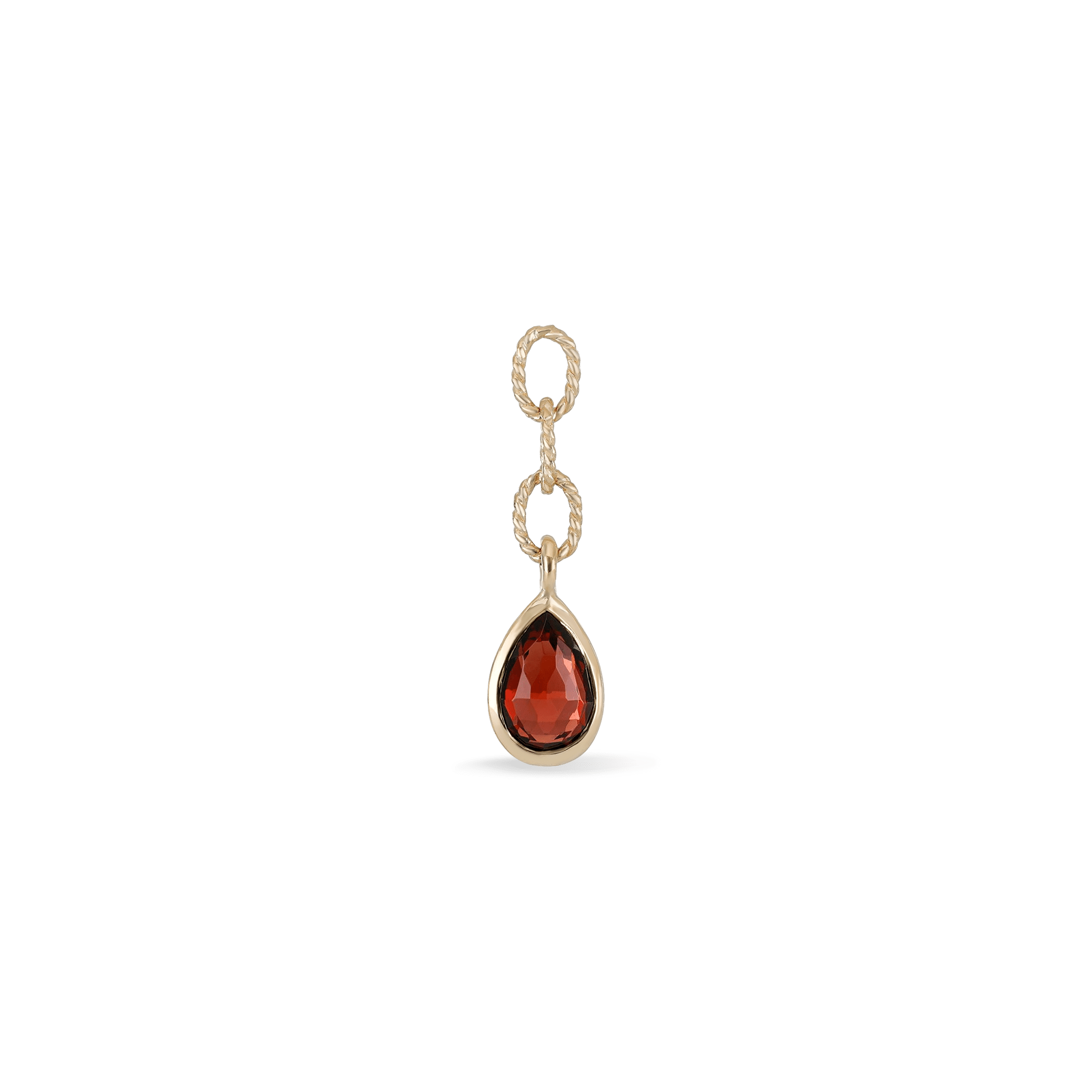 BEATTI Charms Gold / Garnet Eclat Twist Link Charm Labradorite Garnet BTPG048 YG G Eclat Twist Link Charm Labradorite Garnet