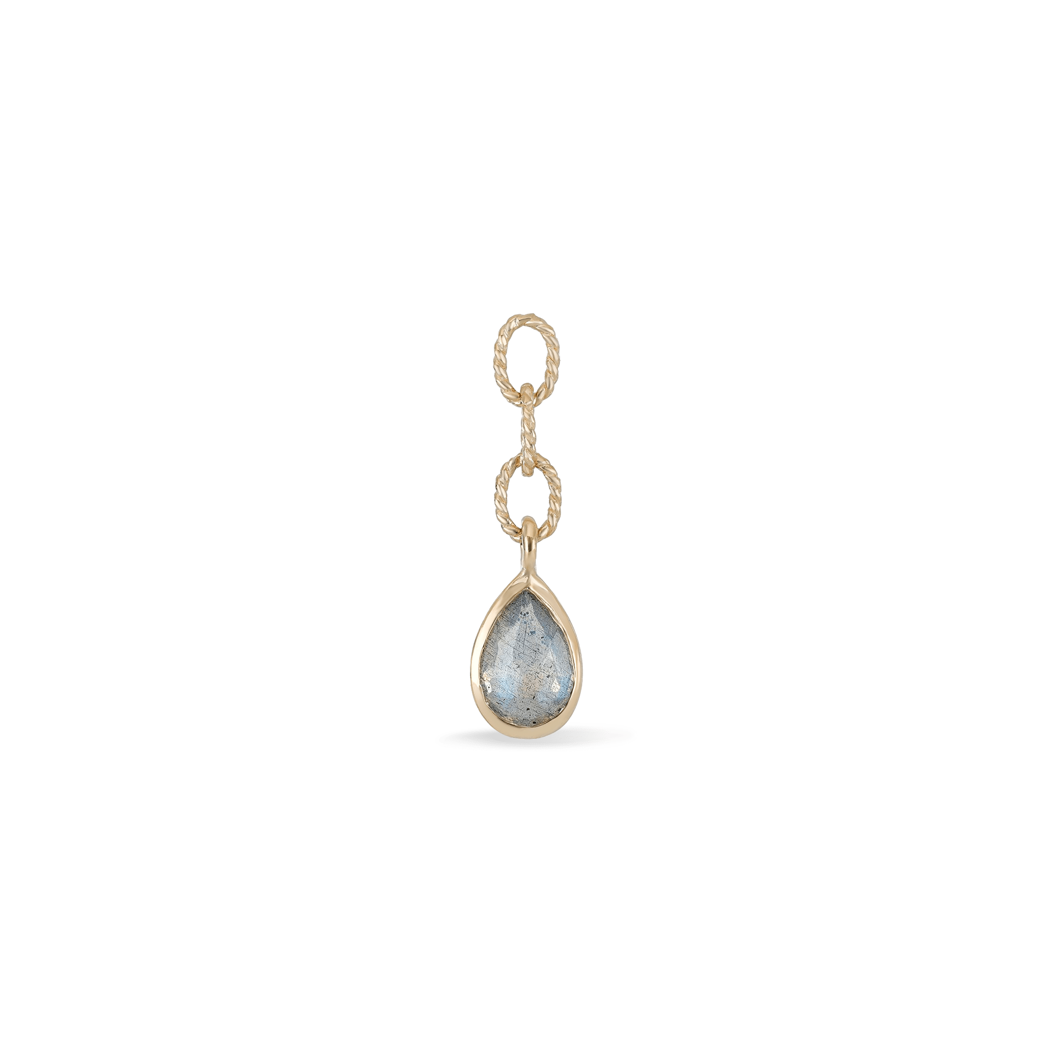 BEATTI Charms Gold / Labradorite Eclat Twist Link Charm Labradorite Garnet BTPG048 YG L Eclat Twist Link Charm Labradorite Garnet
