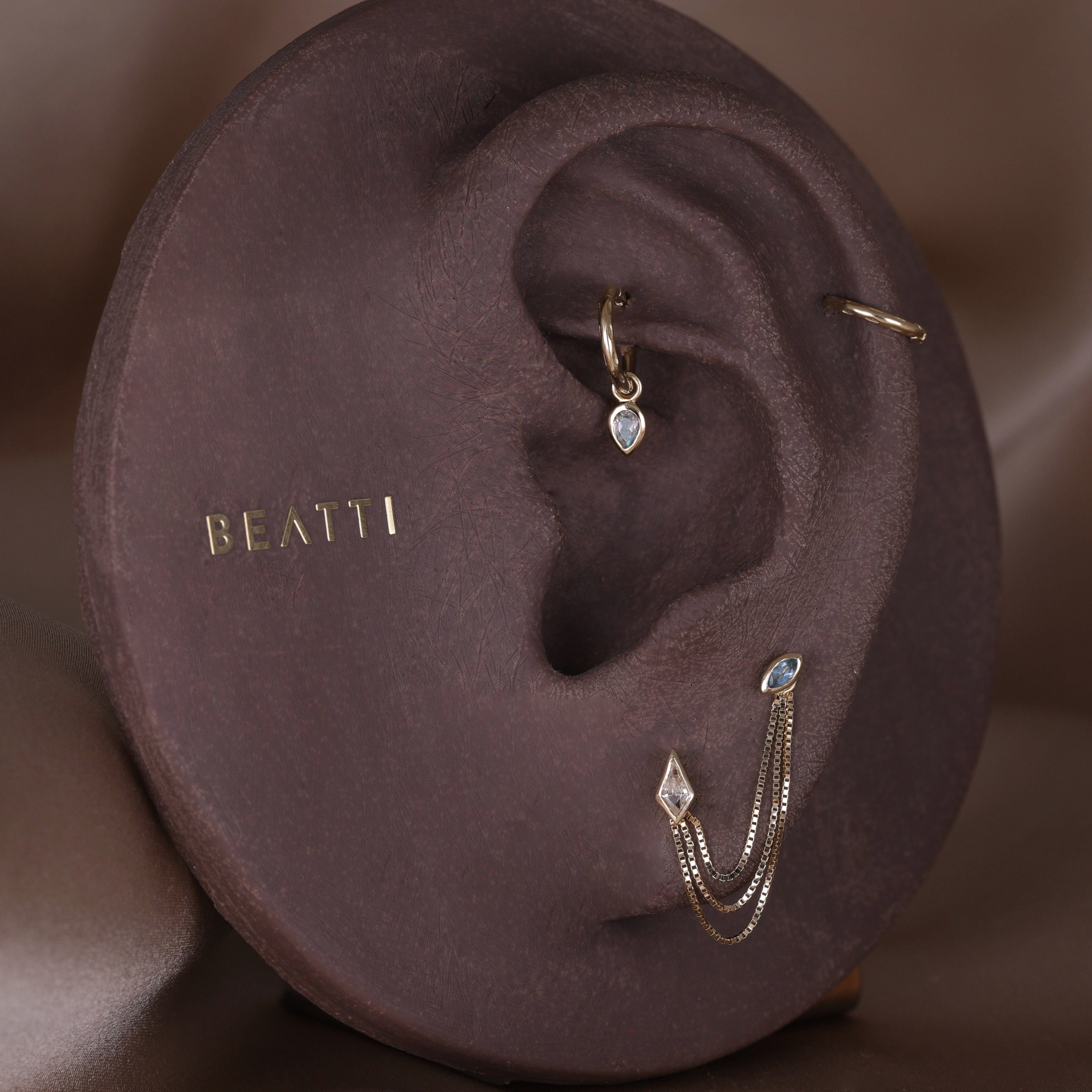 BEATTI Charms Emma • 14K Gold Pear Cut Gemstone Hoop Charm Emma • 14K Gold Pear Cut Gemstone Hoop Charm