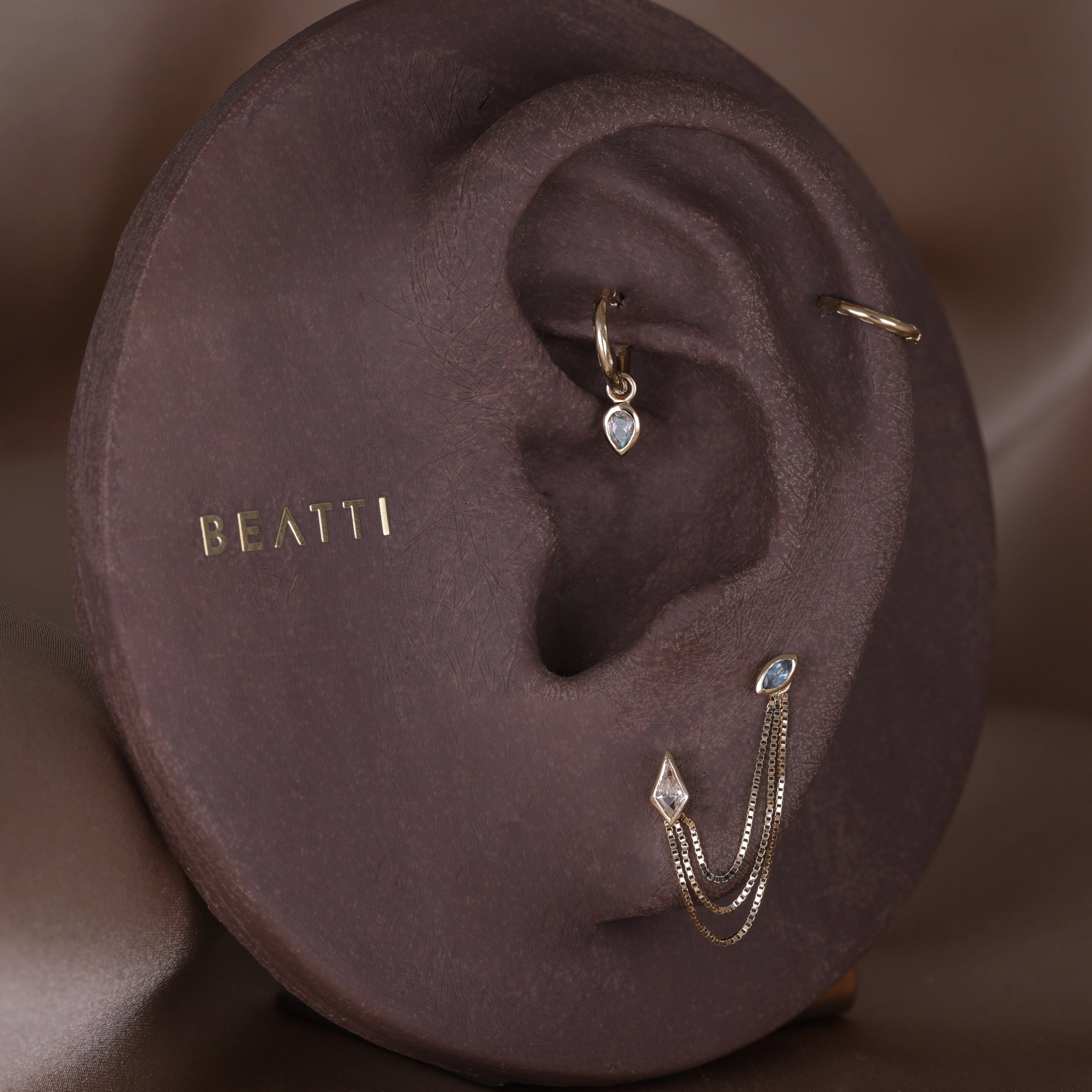 BEATTI Charms Emma • White Gold Pear Cut Gemstone Hoop Charm Emma • White Gold Pear Cut Gemstone Hoop Charm