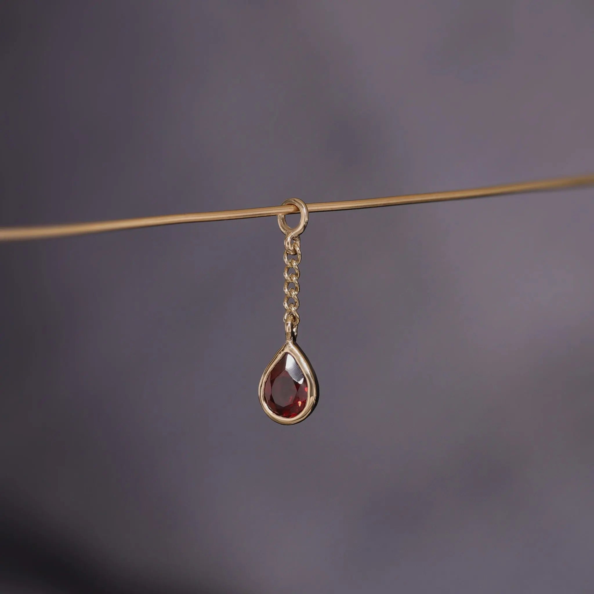 BEATTI Charms Juno • Teardrop Gemstone Chain Charm Juno • Teardrop Gemstone Chain Charm