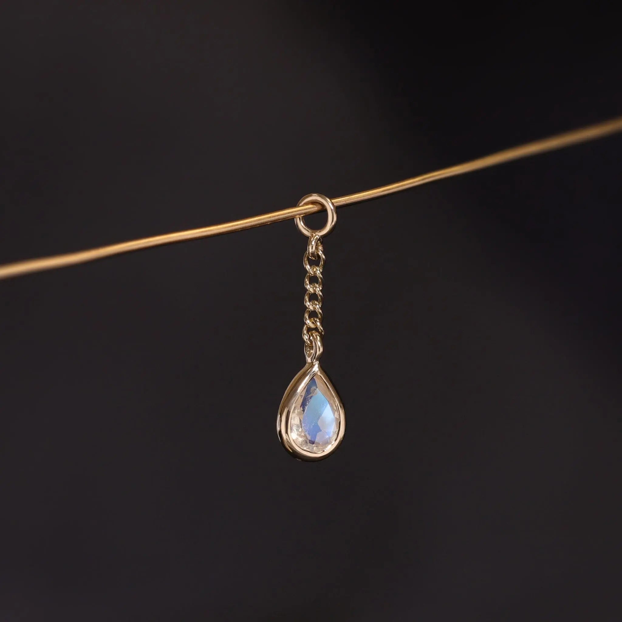 BEATTI Charms Juno • Teardrop Gemstone Chain Charm Juno • Teardrop Gemstone Chain Charm