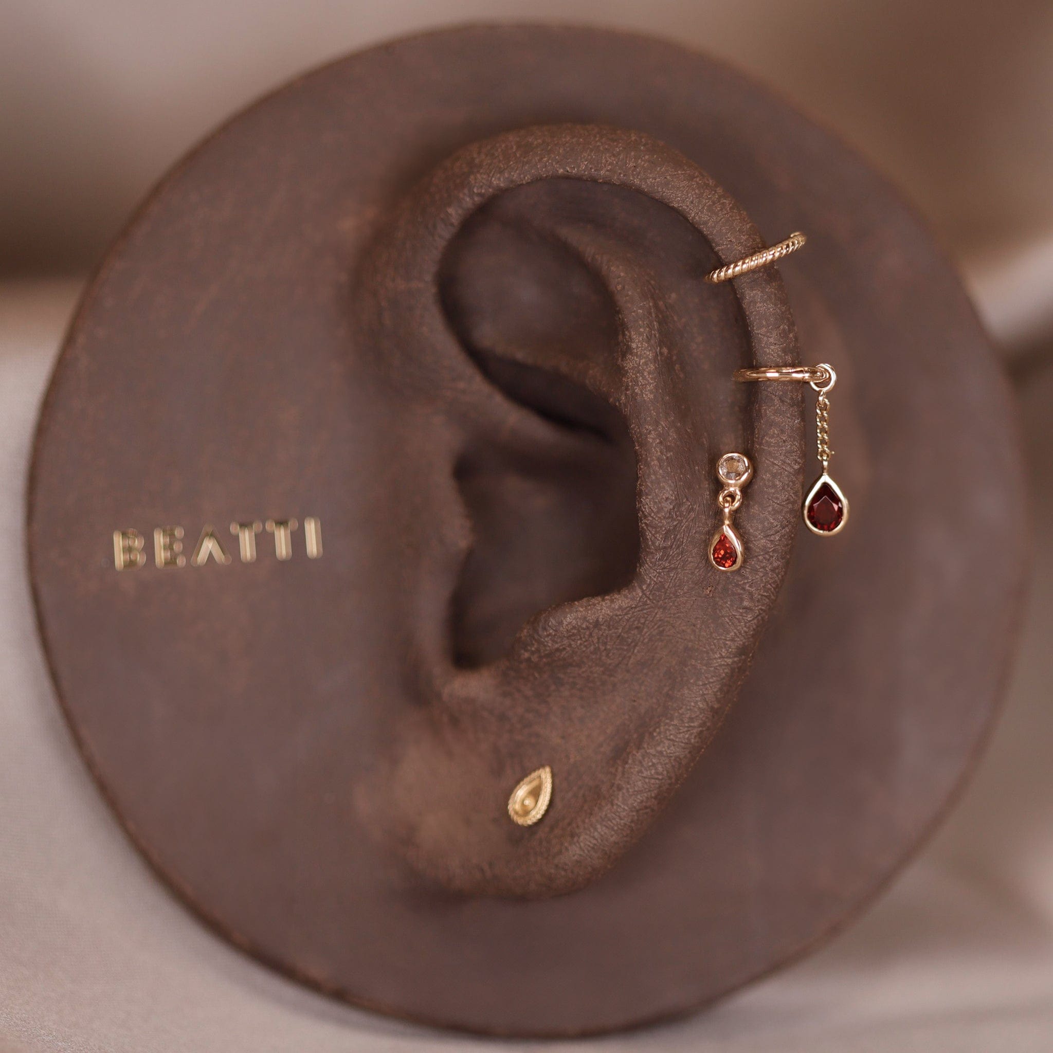 BEATTI Charms Juno • Teardrop Gemstone Chain Charm Juno • Teardrop Gemstone Chain Charm