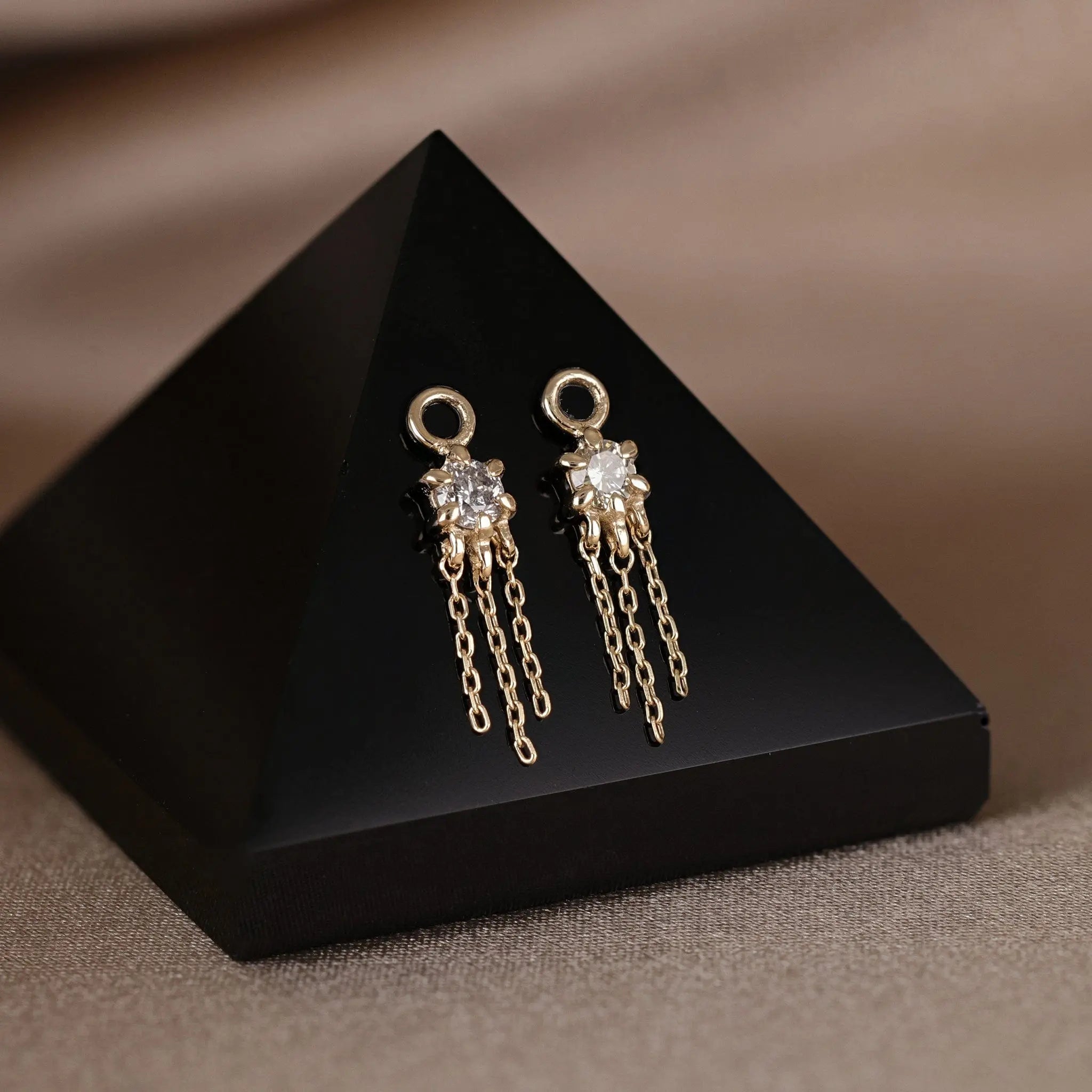 BEATTI Charms Lumina • 14K Gold Genuine Diamond Hoop Charm Lumina • 14K Gold Genuine Diamond Hoop Charm