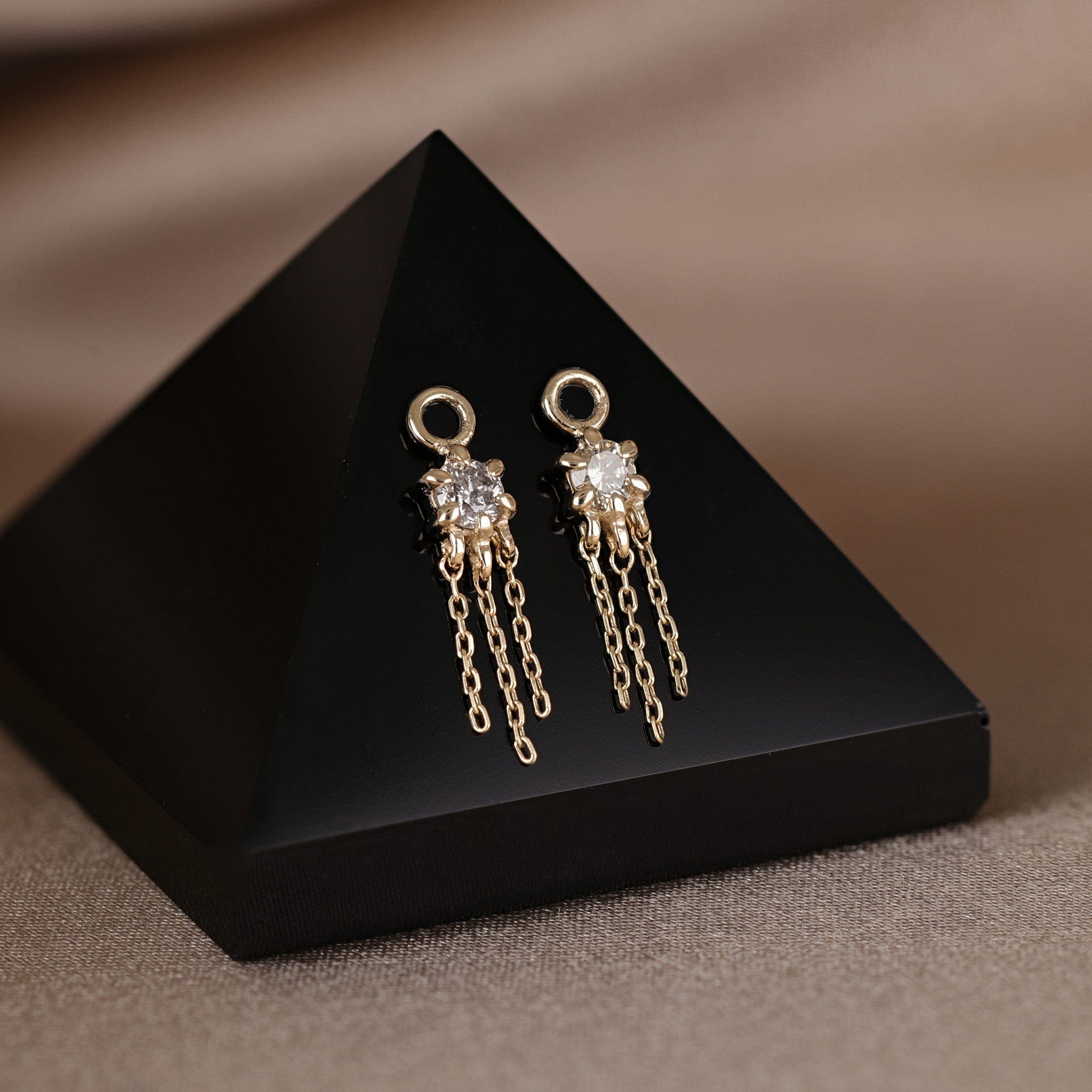 BEATTI Charms Lumina • 14K Gold Genuine Diamond Hoop Charm Lumina • 14K Gold Genuine Diamond Hoop Charm