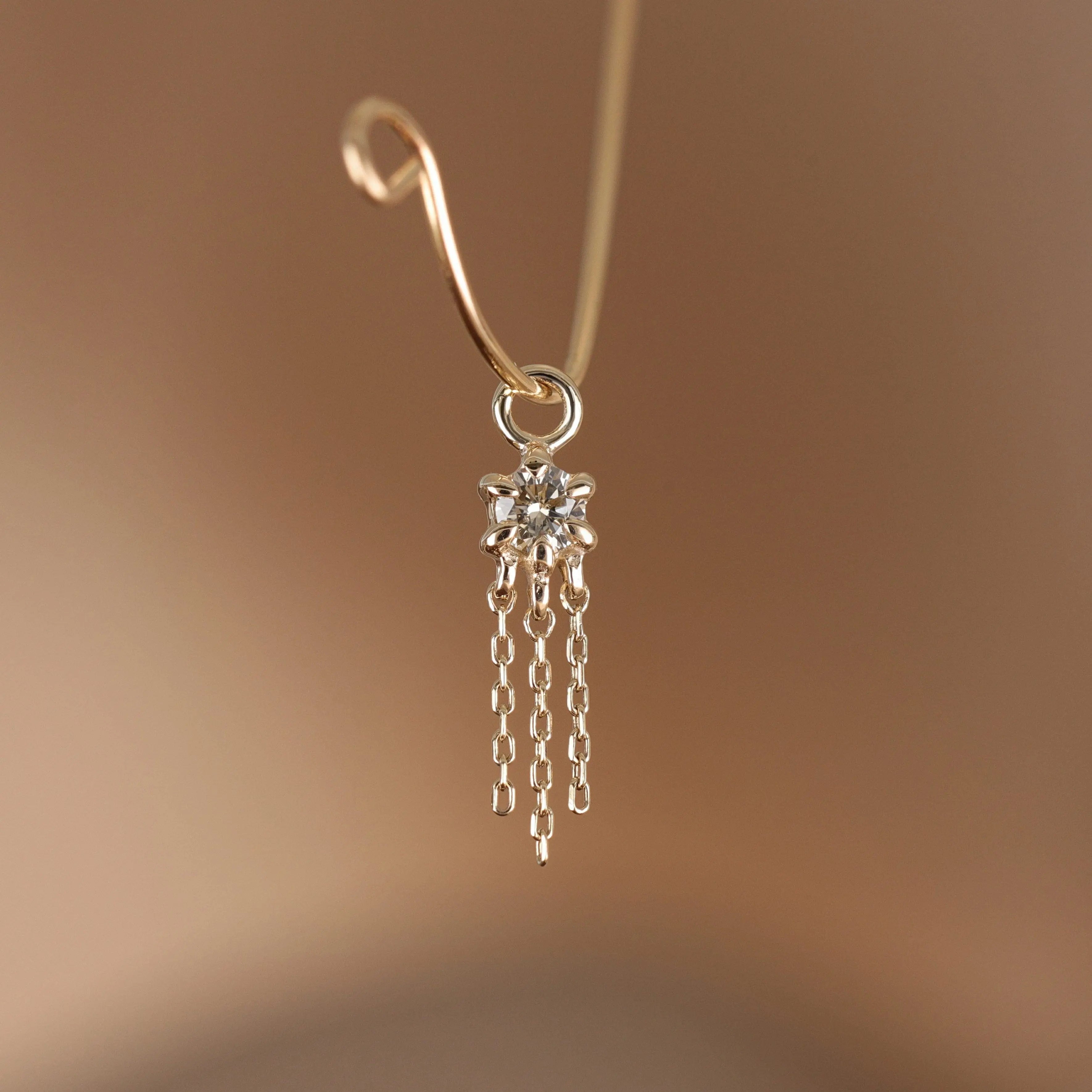 BEATTI Charms Lumina • 14K Gold Genuine Diamond Hoop Charm Lumina • 14K Gold Genuine Diamond Hoop Charm