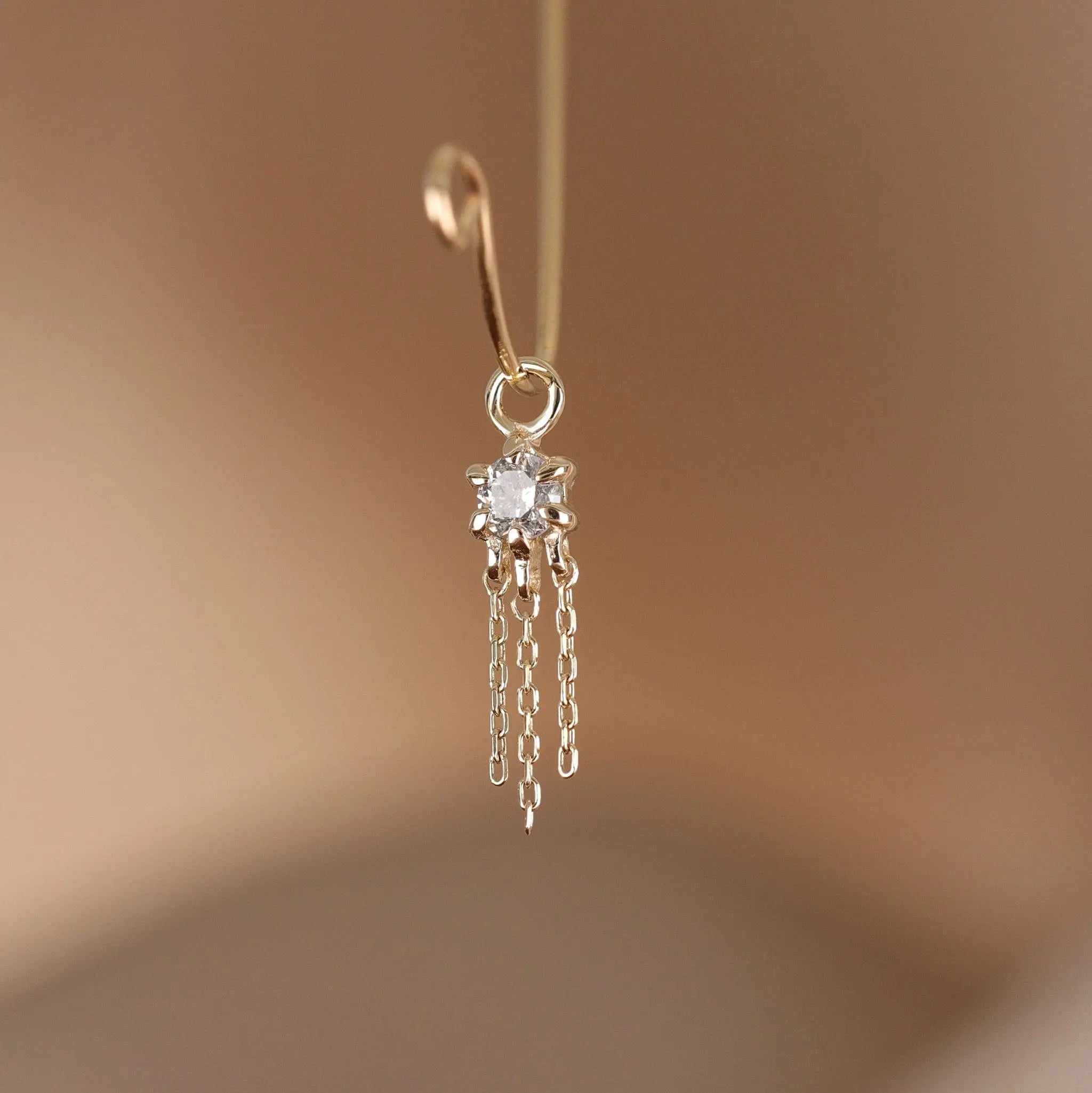 BEATTI Charms Lumina • 14K Gold Genuine Diamond Hoop Charm Lumina • 14K Gold Genuine Diamond Hoop Charm