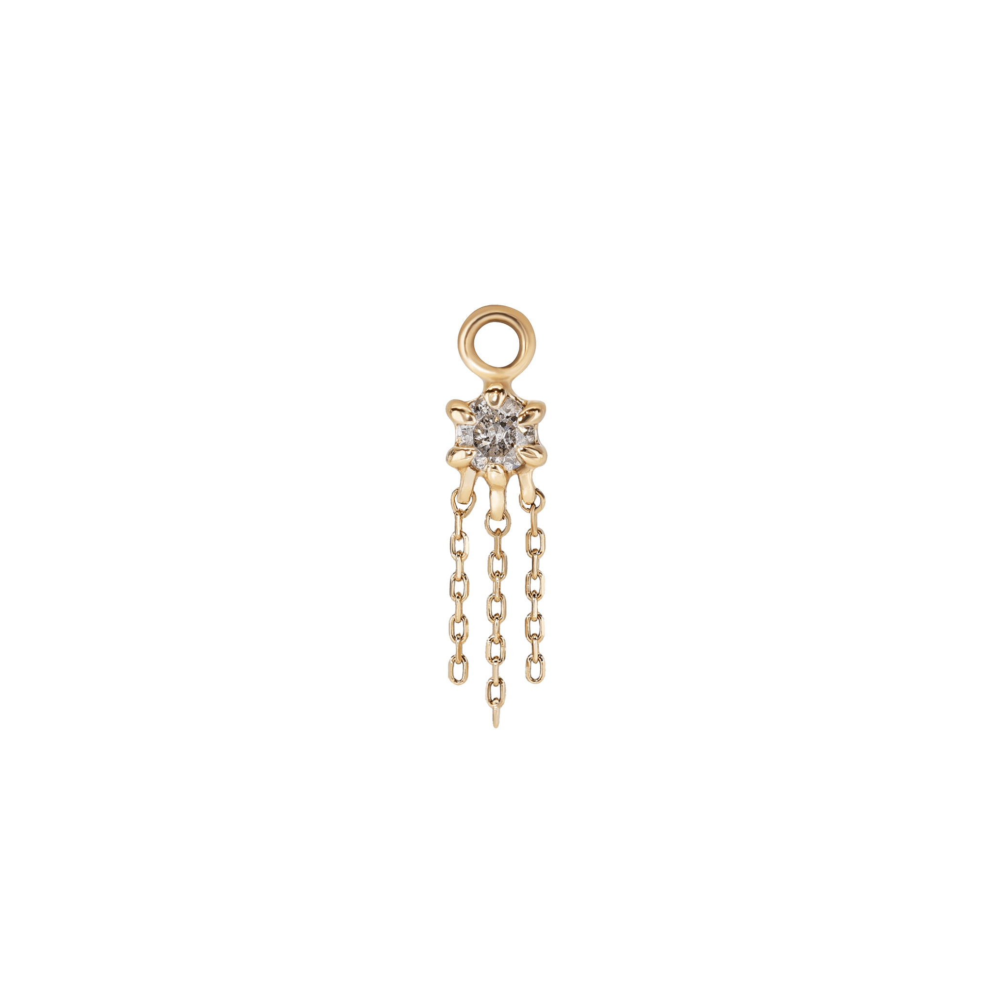 BEATTI Charms Gold / Salt and Pepper Diamond Lumina • 14K Gold Genuine Diamond Hoop Charm BTPG016A Lumina • 14K Gold Genuine Diamond Hoop Charm