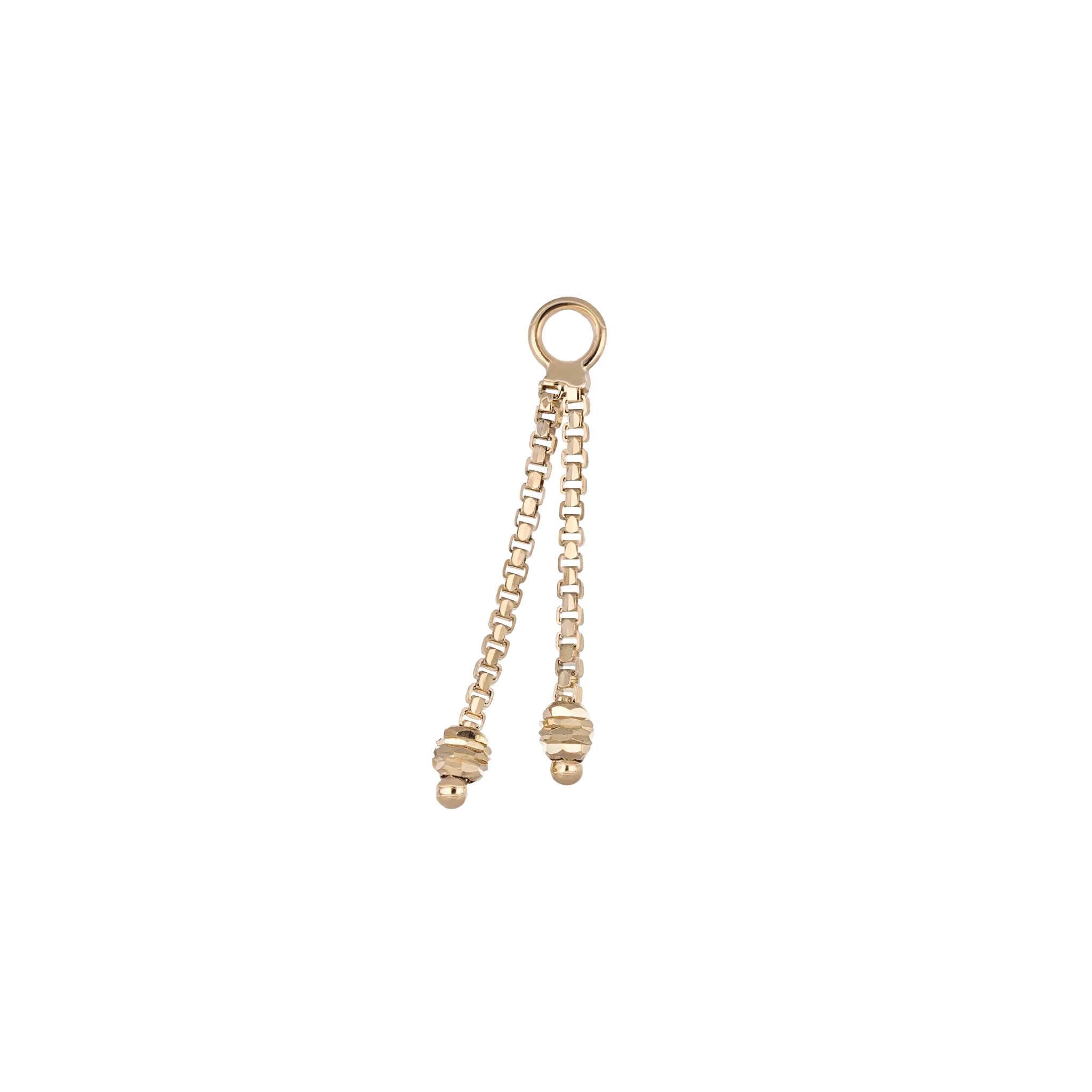 BEATTI Charms Gold Luxor • 14K Gold Duo BrillCut Bead Chain Charm MJC020 Luxor • 14K Gold Duo BrillCut Bead Chain Charm