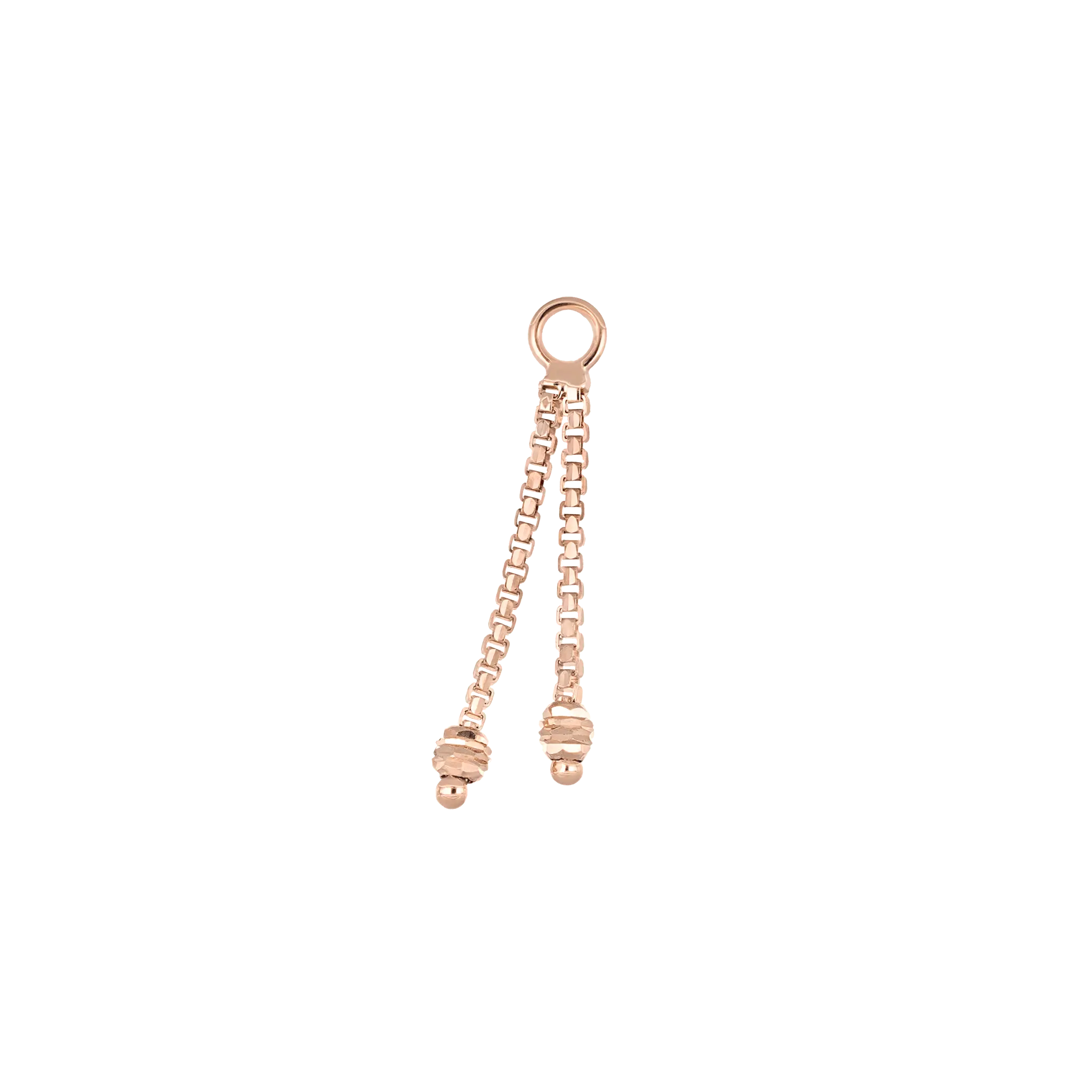 BEATTI Charms Rose Gold Luxor • 14K Gold Duo BrillCut Bead Chain Charm MJC020 Luxor • 14K Gold Duo BrillCut Bead Chain Charm