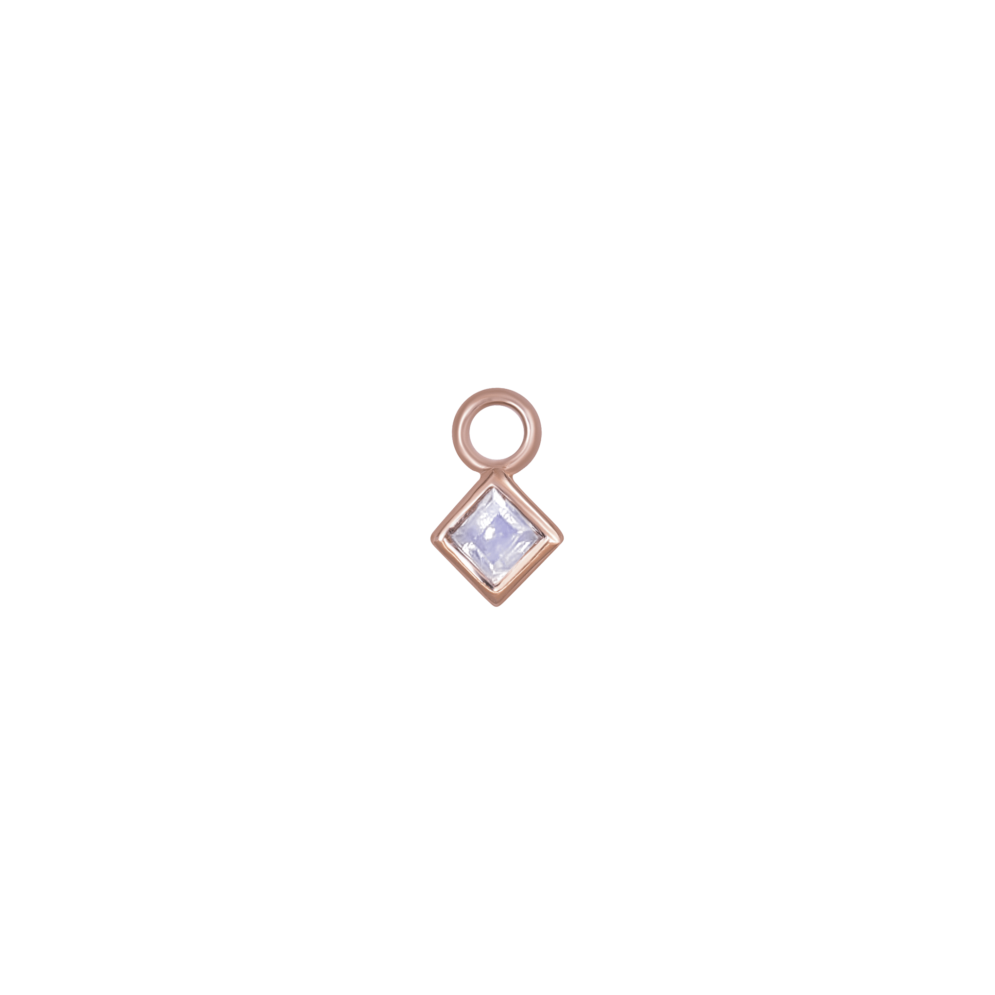 Neo · 14K Gold Princess Cut Gemstone Hoop Charm