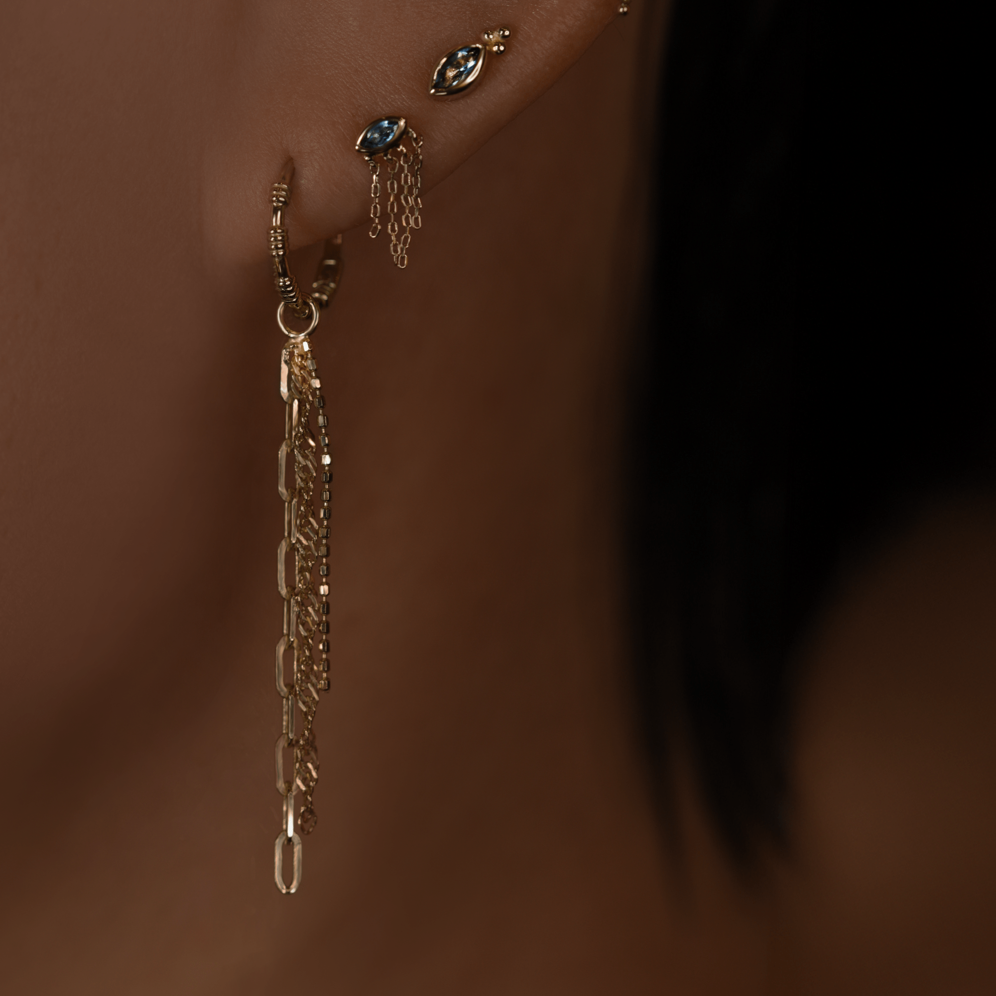 BEATTI Charms Gold Opera • Triple Mixed Chain Charm OR202 Opera • Triple Mixed Chain Charm