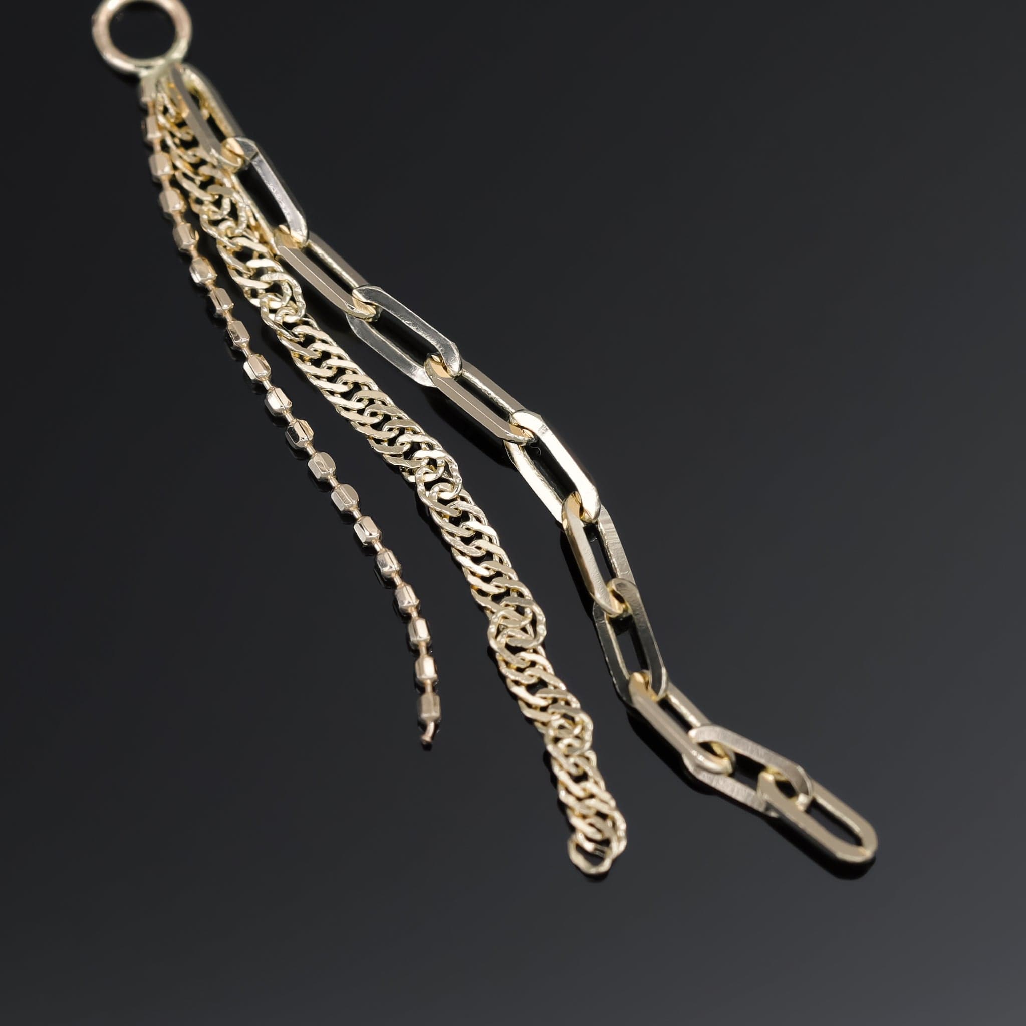 BEATTI Charms Gold Opera • Triple Mixed Chain Charm OR202 Opera • Triple Mixed Chain Charm