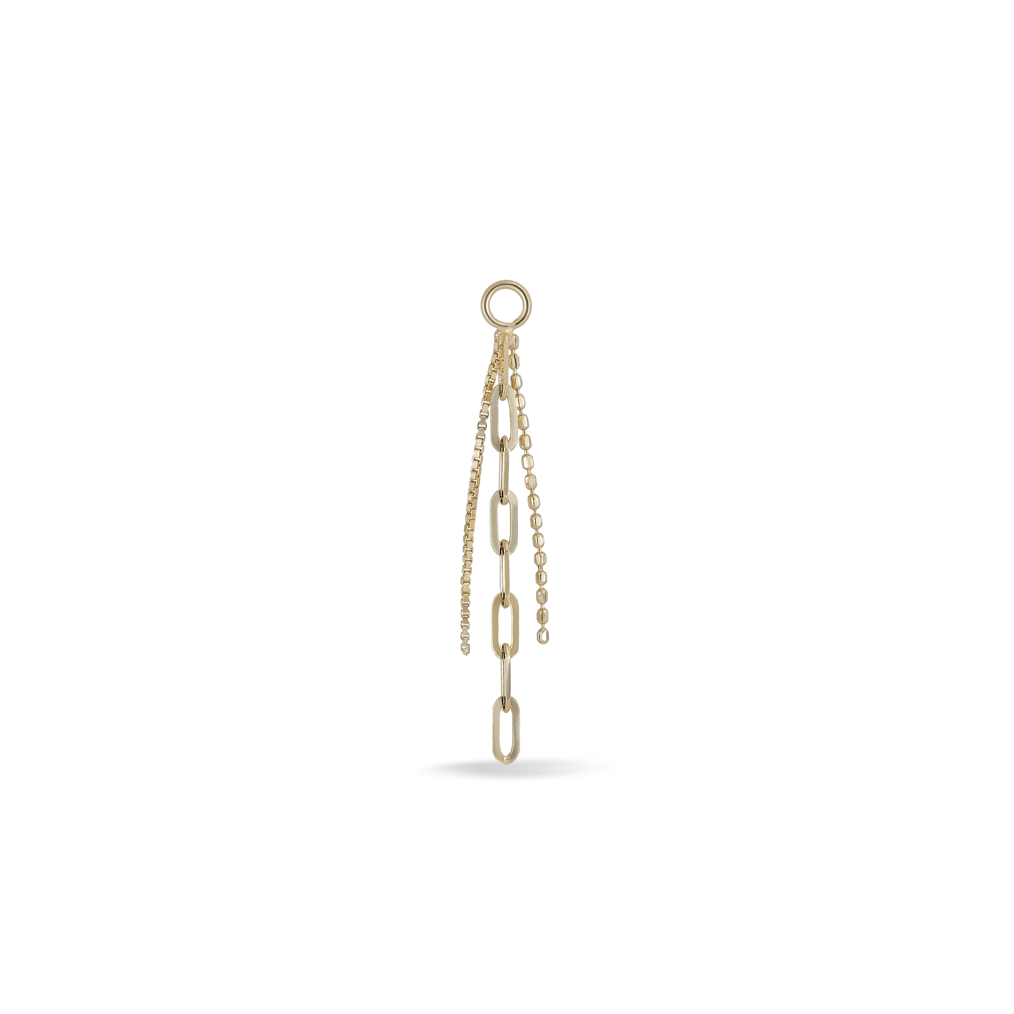 BEATTI Charms Gold Viola • 14K Gold Triple Mixed Chain Charm OR201 Viola • 14K Gold Triple Mixed Chain Charm