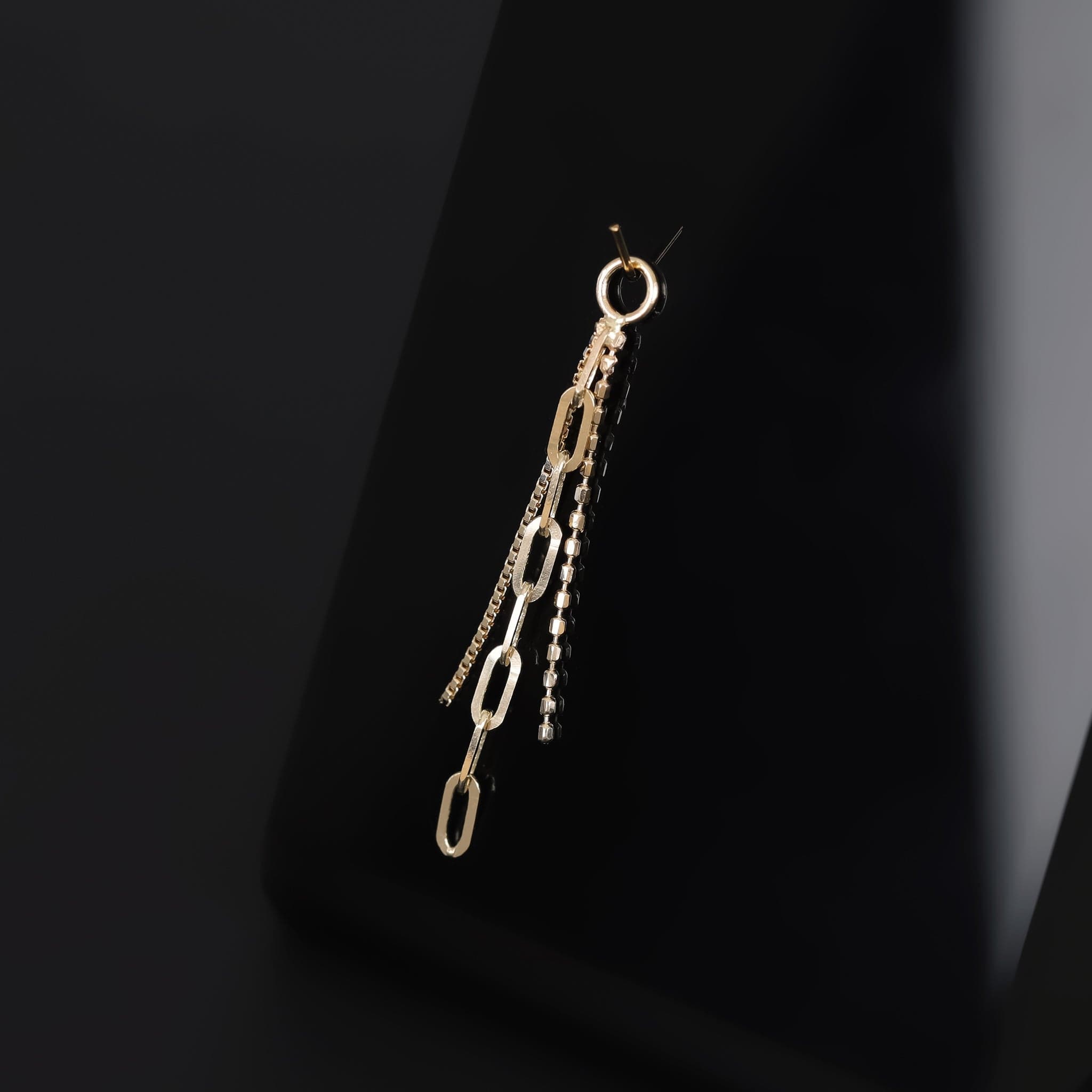 BEATTI Charms Gold Viola • 14K Gold Triple Mixed Chain Charm OR201 Viola • 14K Gold Triple Mixed Chain Charm