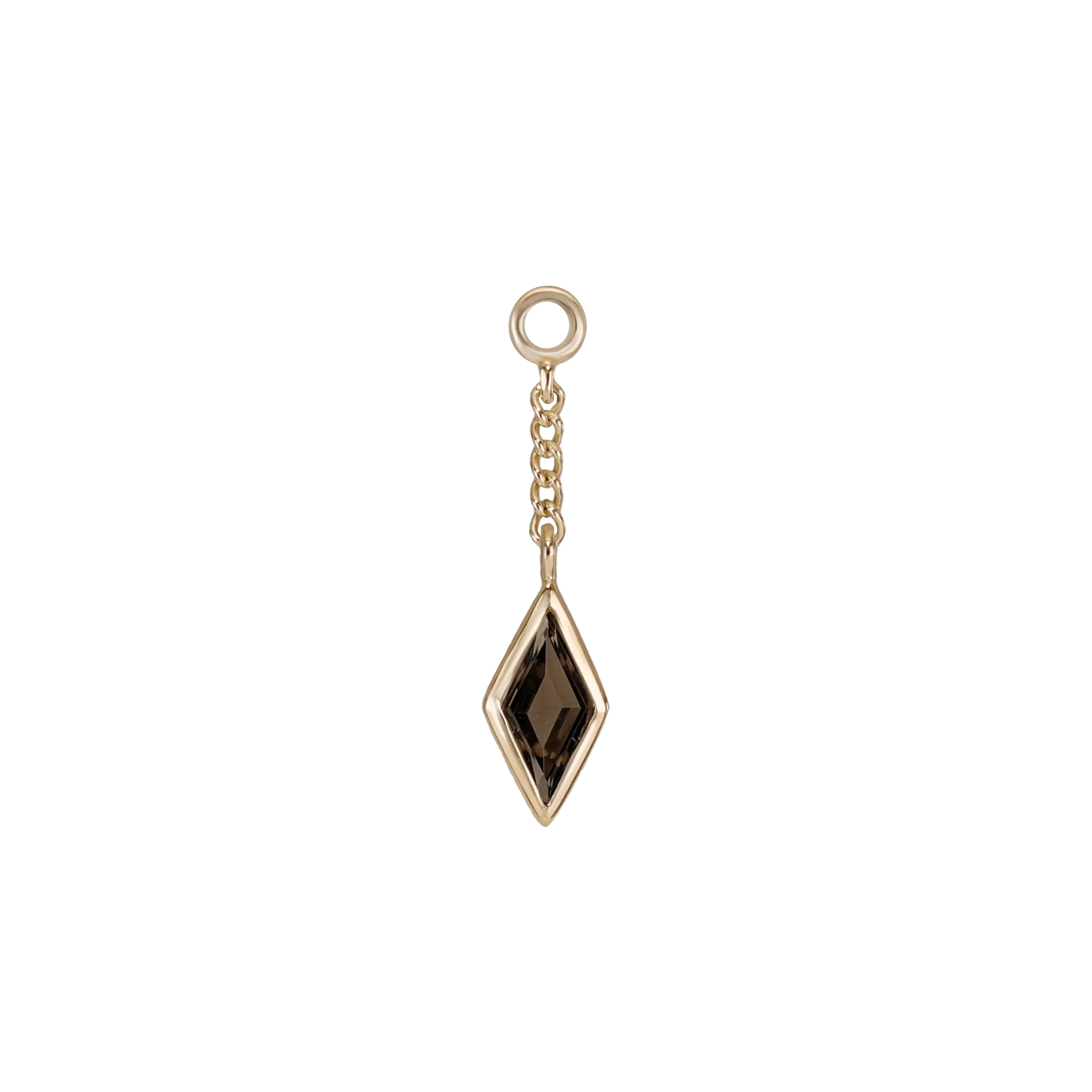 BEATTI Charms Gold / Smoky Quartz Xena • Rhombus Gemstone Chain Charm BTFG009 Xena • Rhombus Gemstone Chain Charm