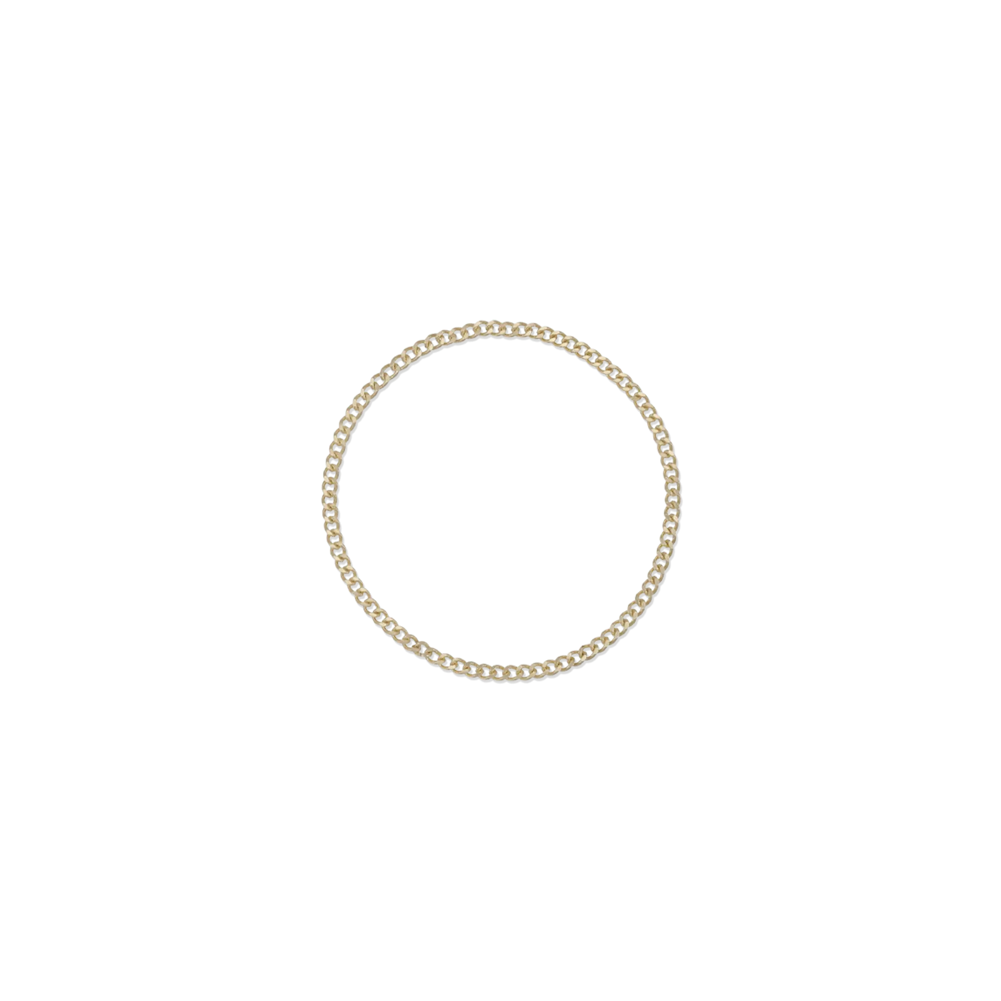 BEATTI Ring 14K Gold Curb Chain Ring 14K Gold Venezia Box Link Chain Ring