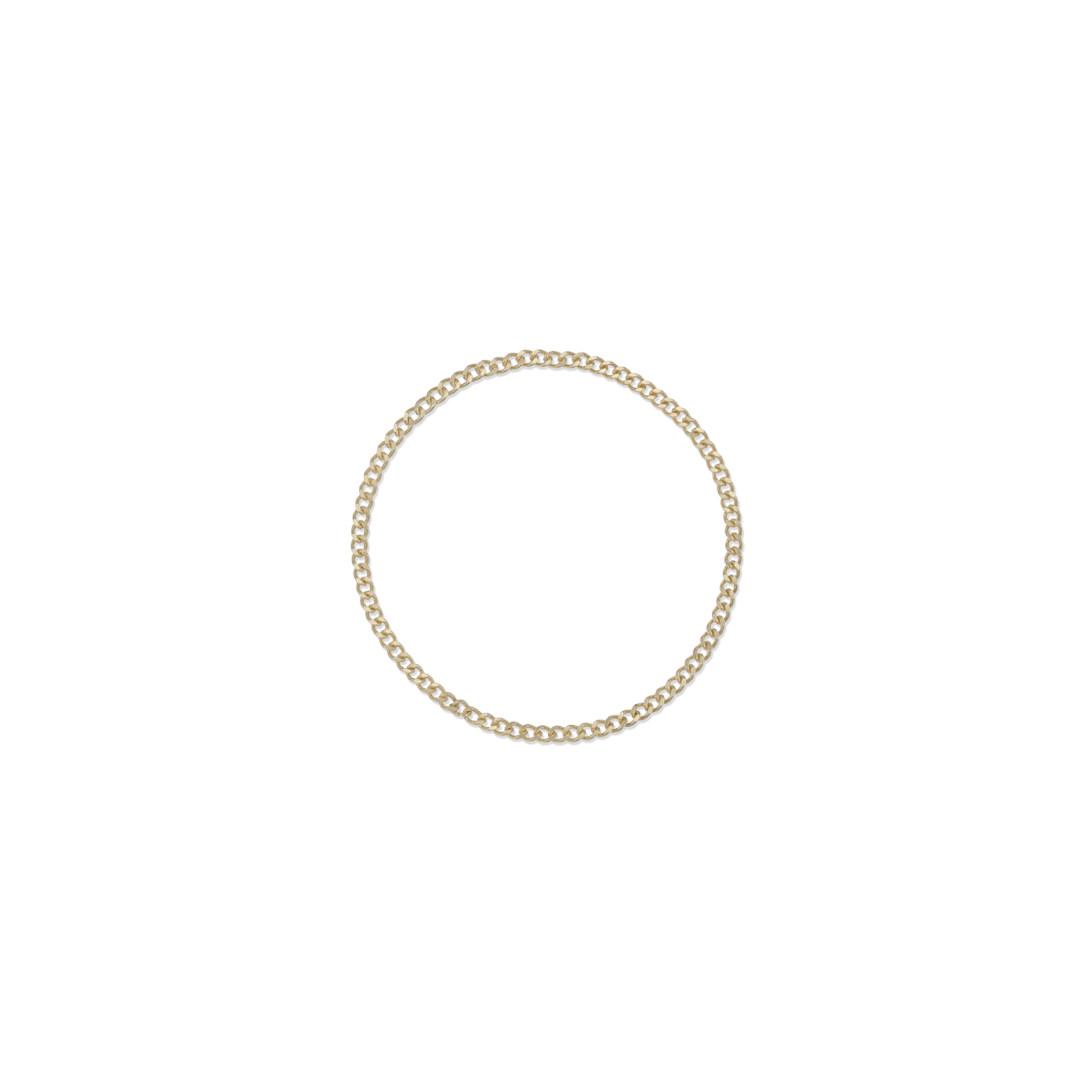 BEATTI Ring 14K Gold Curb Chain Ring 14K Gold Venezia Box Link Chain Ring