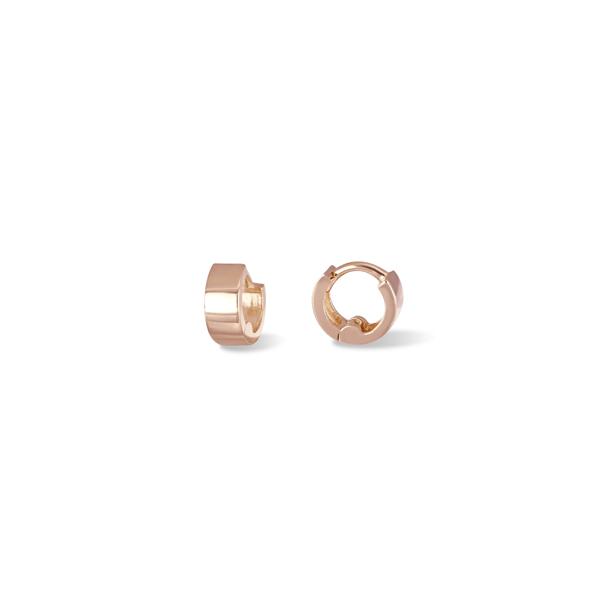 BEATTI Hoops Rose Gold / Single 14K Gold 5mm Tiny Bold Huggie Hoop OT40079 14K Gold 5mm Tiny Bold Huggie Hoop