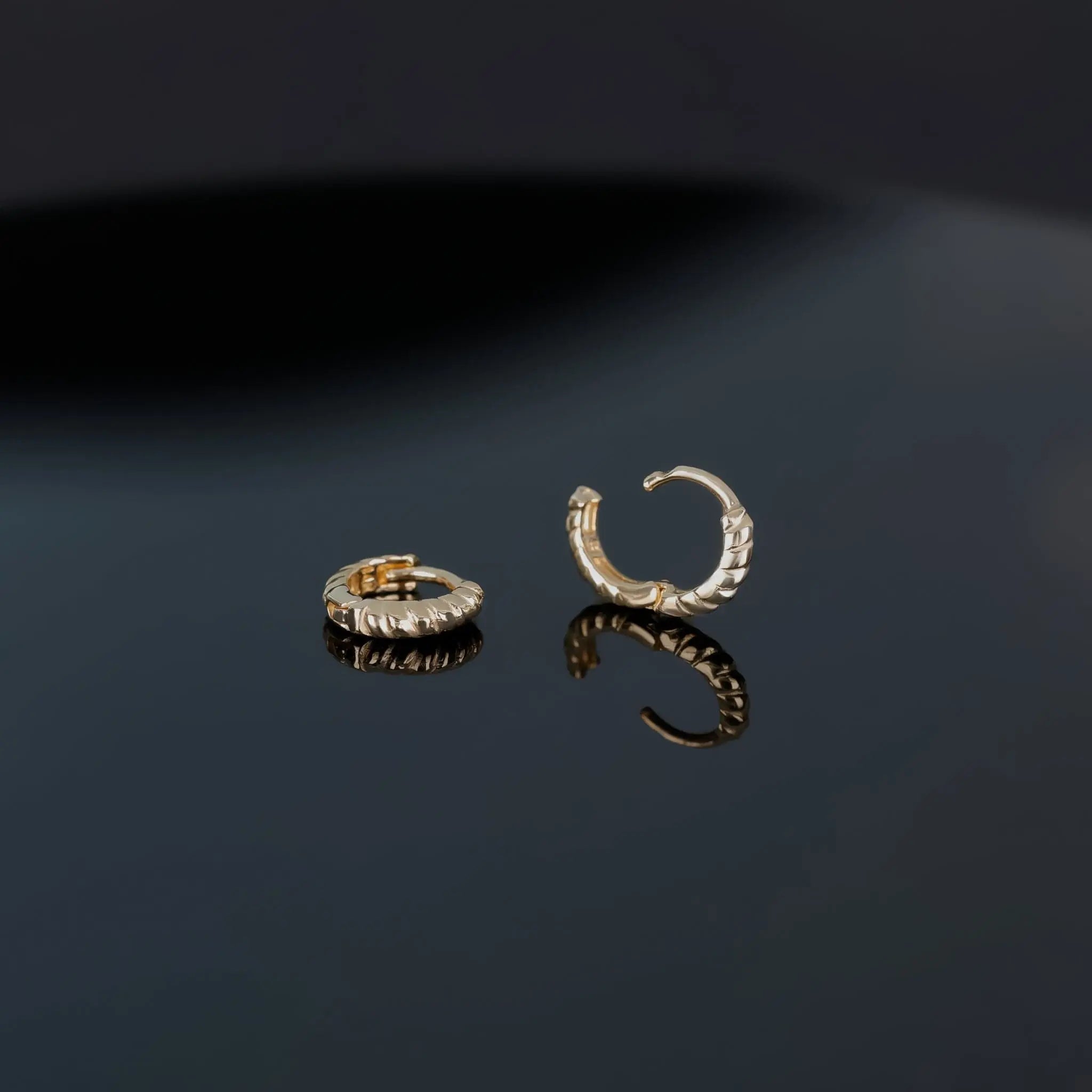 BEATTI Hoops 14K Gold Micro 5mm Croissant Huggie Hoop 14K Gold Micro 5mm Croissant Huggie Hoop