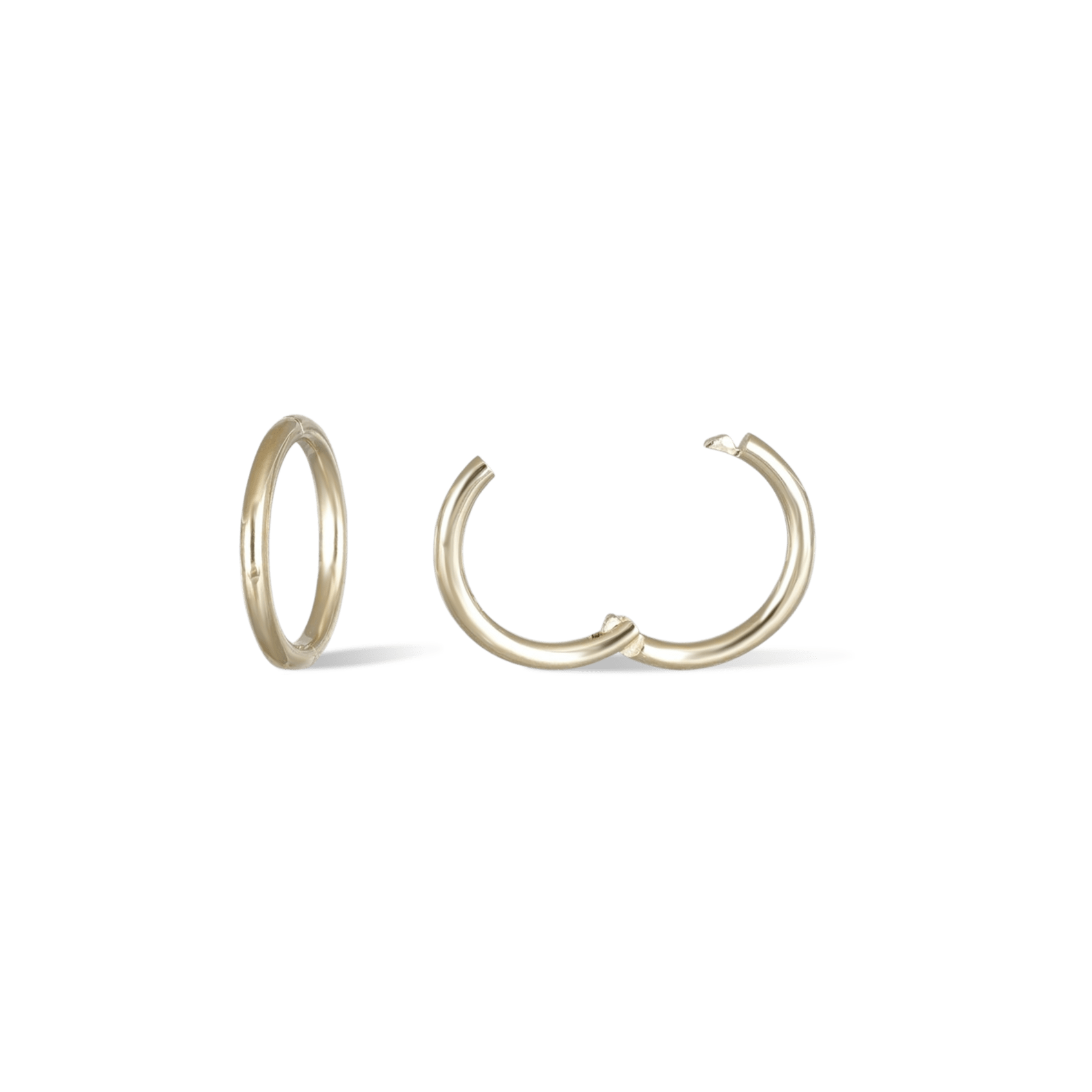 BEATTI Hoops 14K Gold Plain Clicker Hoop • 18G • 6mm / 7.5mm 14K Gold Plain Clicker Hoop • 18G • 6mm / 7.5mm