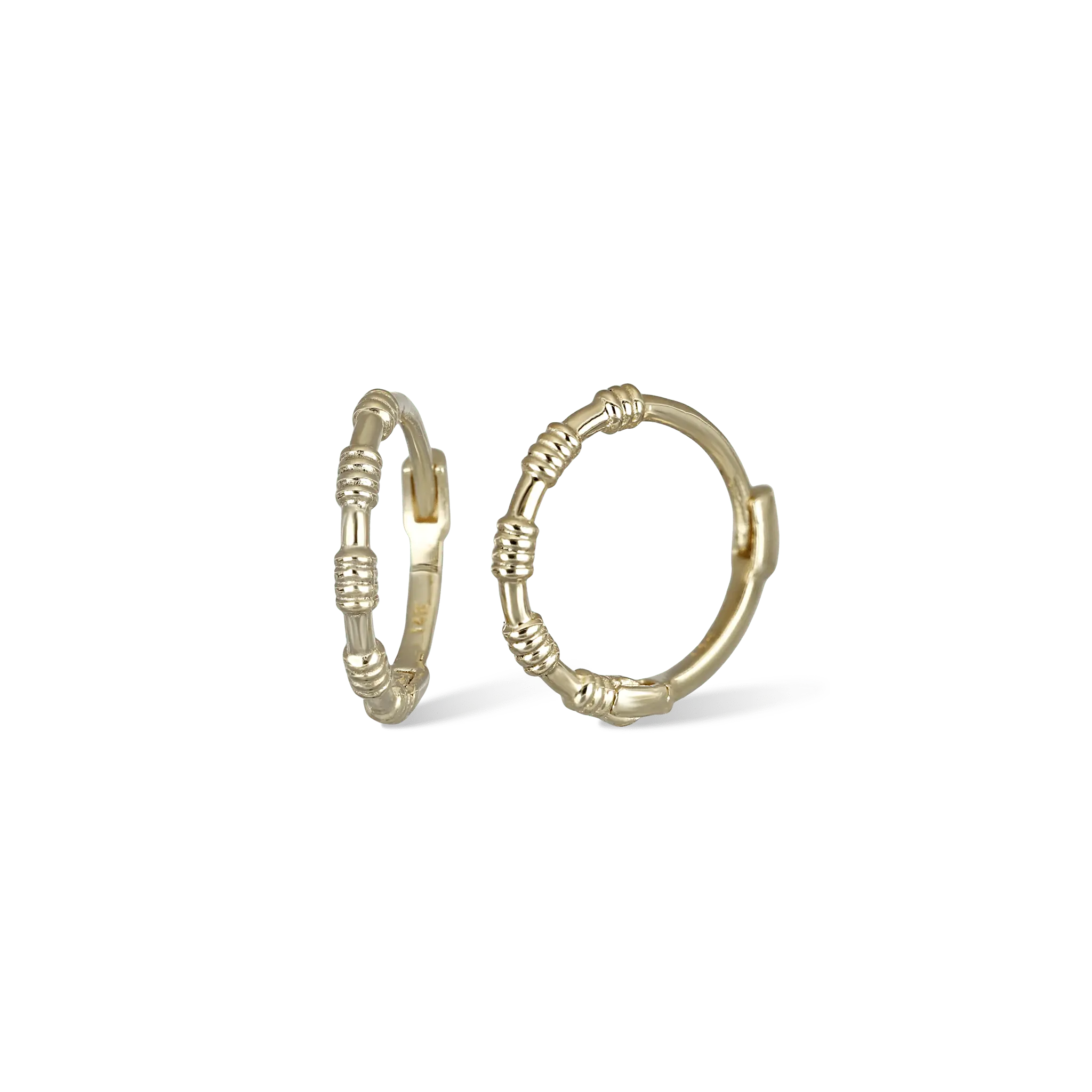 BEATTI Hoops Gold / Single 14K Gold Ridge Crest Hoop OT403031 14K Gold Ridge Crest Hoop