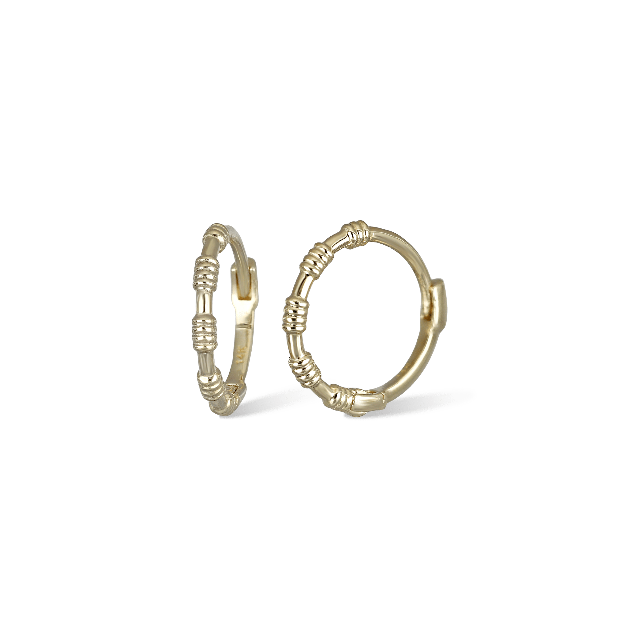 BEATTI Hoops Gold / Single 14K Gold Ridge Crest Hoop OT403031 14K Gold Ridge Crest Hoop