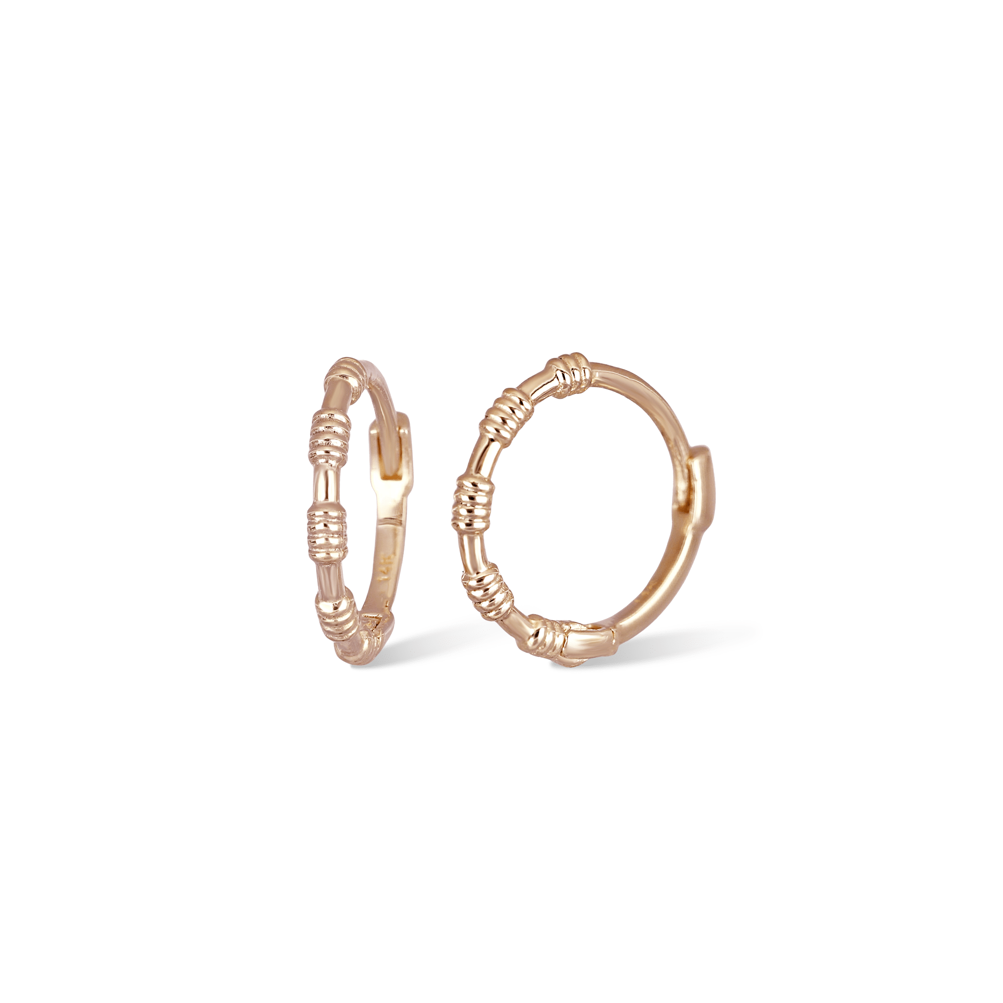 BEATTI Hoops Rose Gold / Single 14K Gold Ridge Crest Hoop OT403031 14K Gold Ridge Crest Hoop