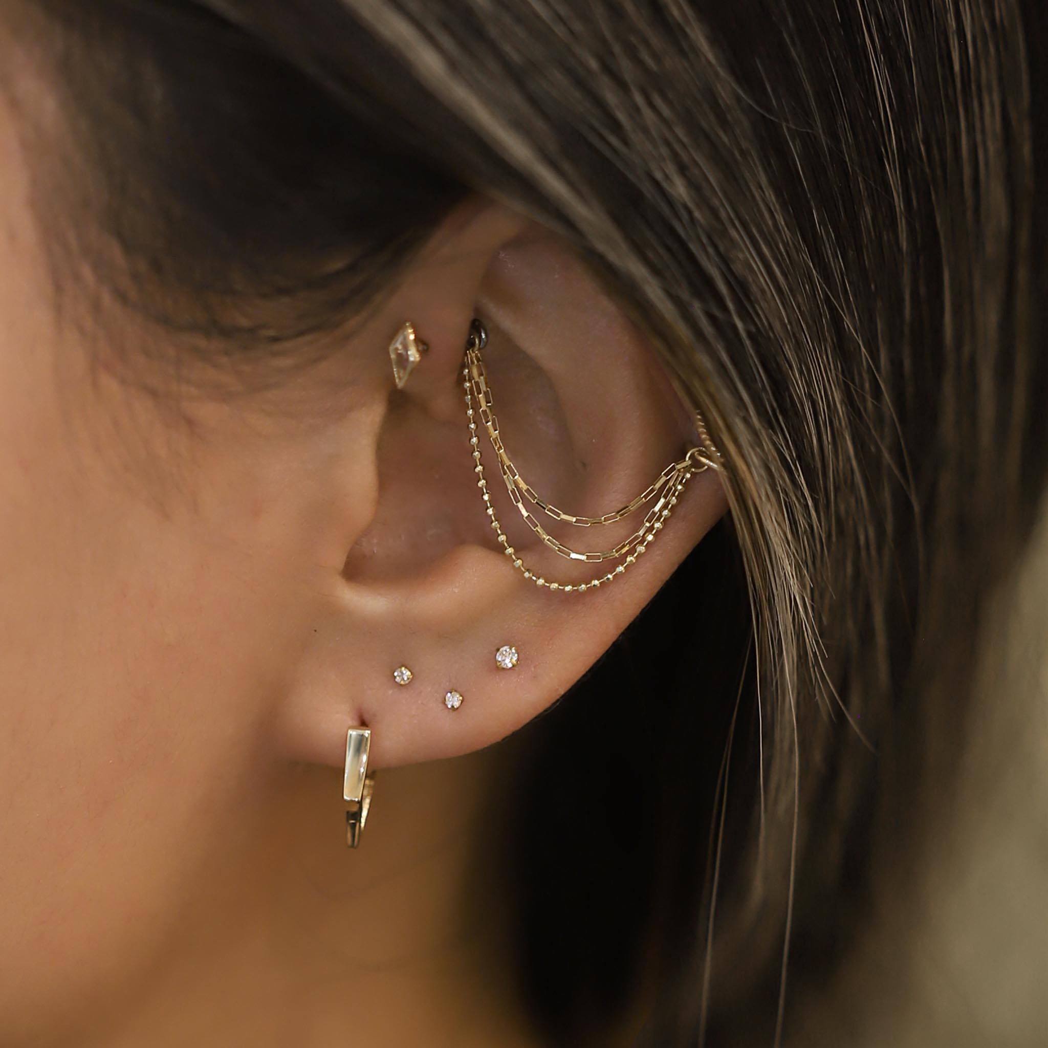 BEATTI Hoops 14k Gold Sleek Edge Hoop Earring 14k Gold Sleek Edge Hoop Earring