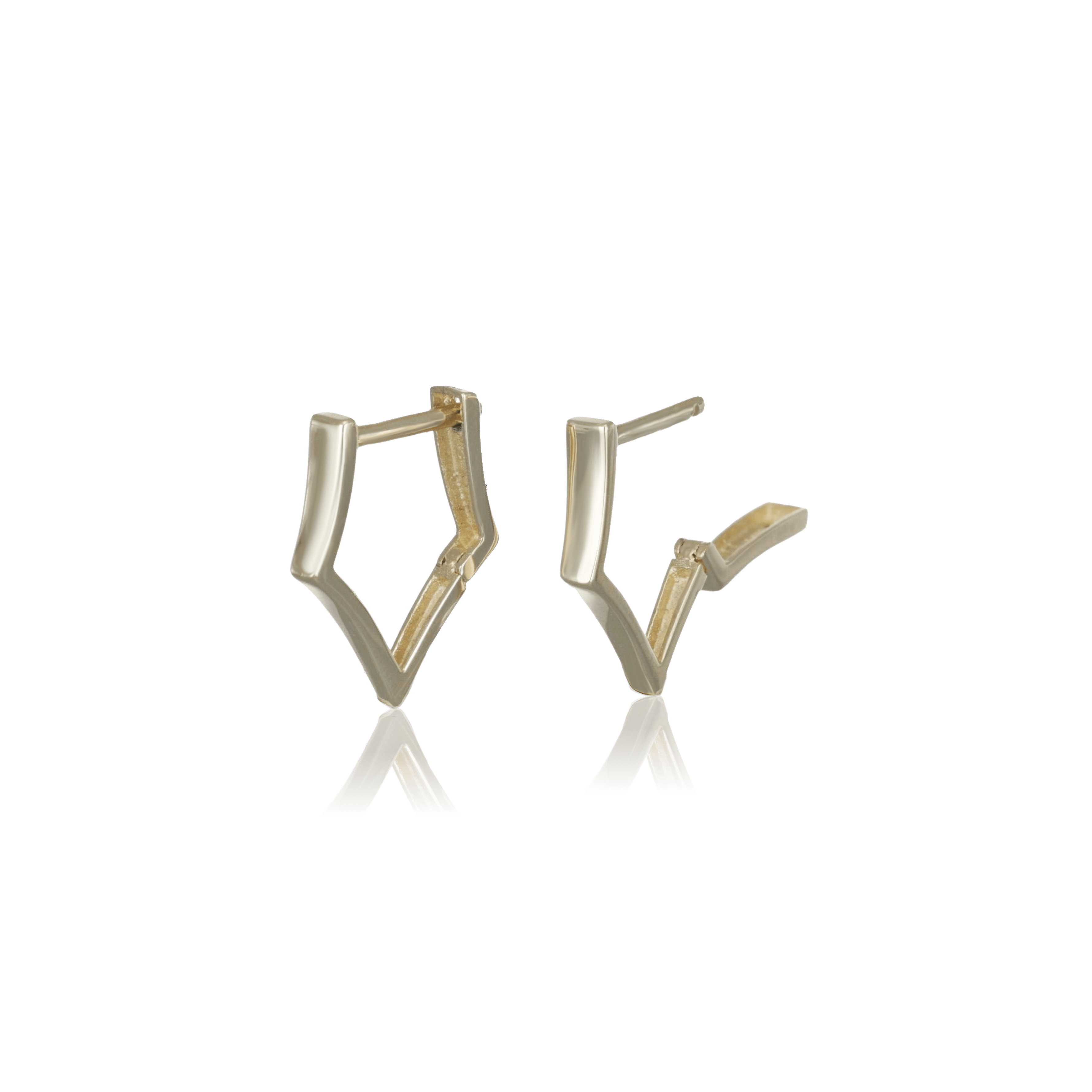 BEATTI Hoops Gold / Single 14k Gold Sleek Edge Hoop Earring OT401163 SINGLE YG 14k Gold Sleek Edge Hoop Earring