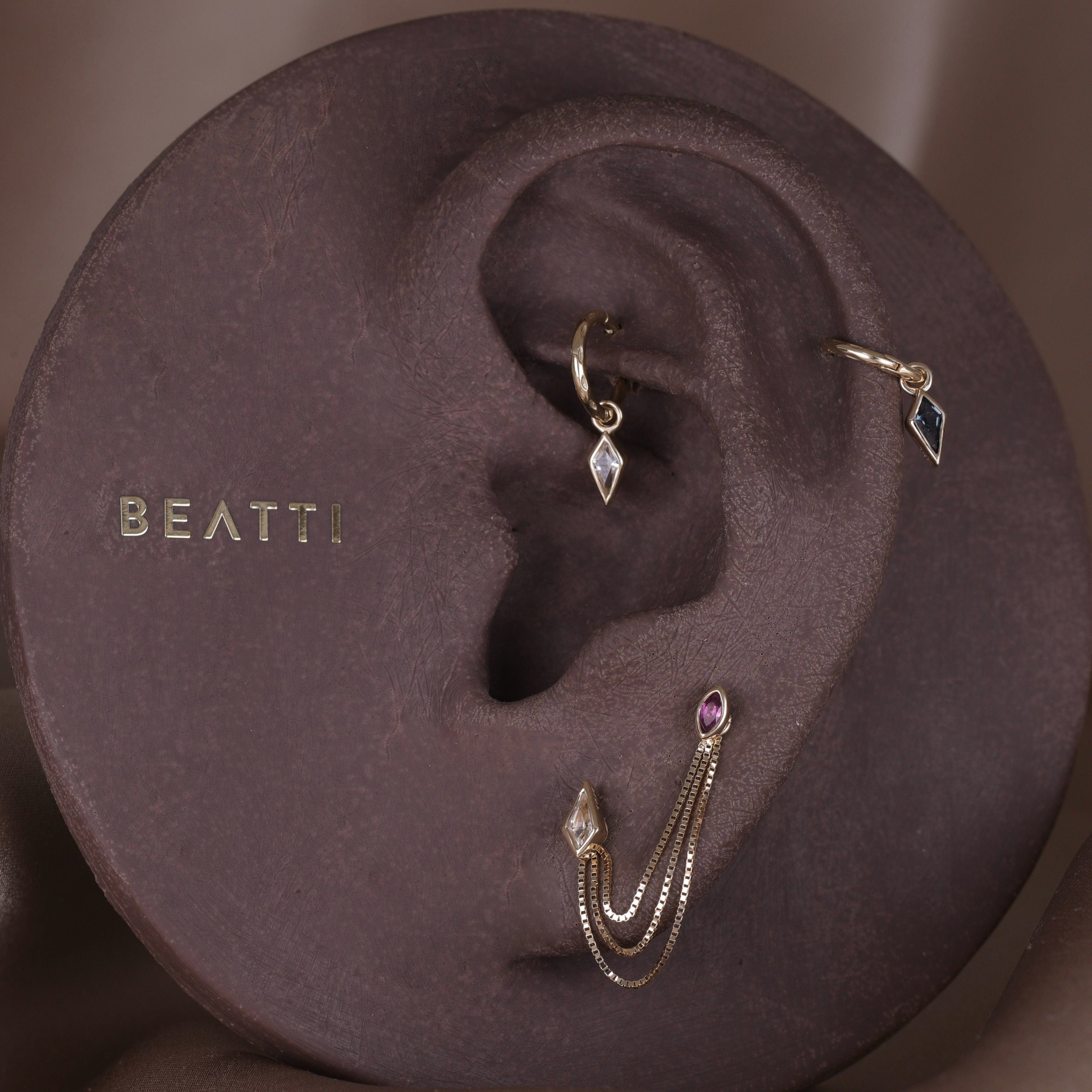 BEATTI Hoops 14K Gold Textured Clicker Hoop • 6mm 14K Gold Textured Clicker Hoop • 6mm