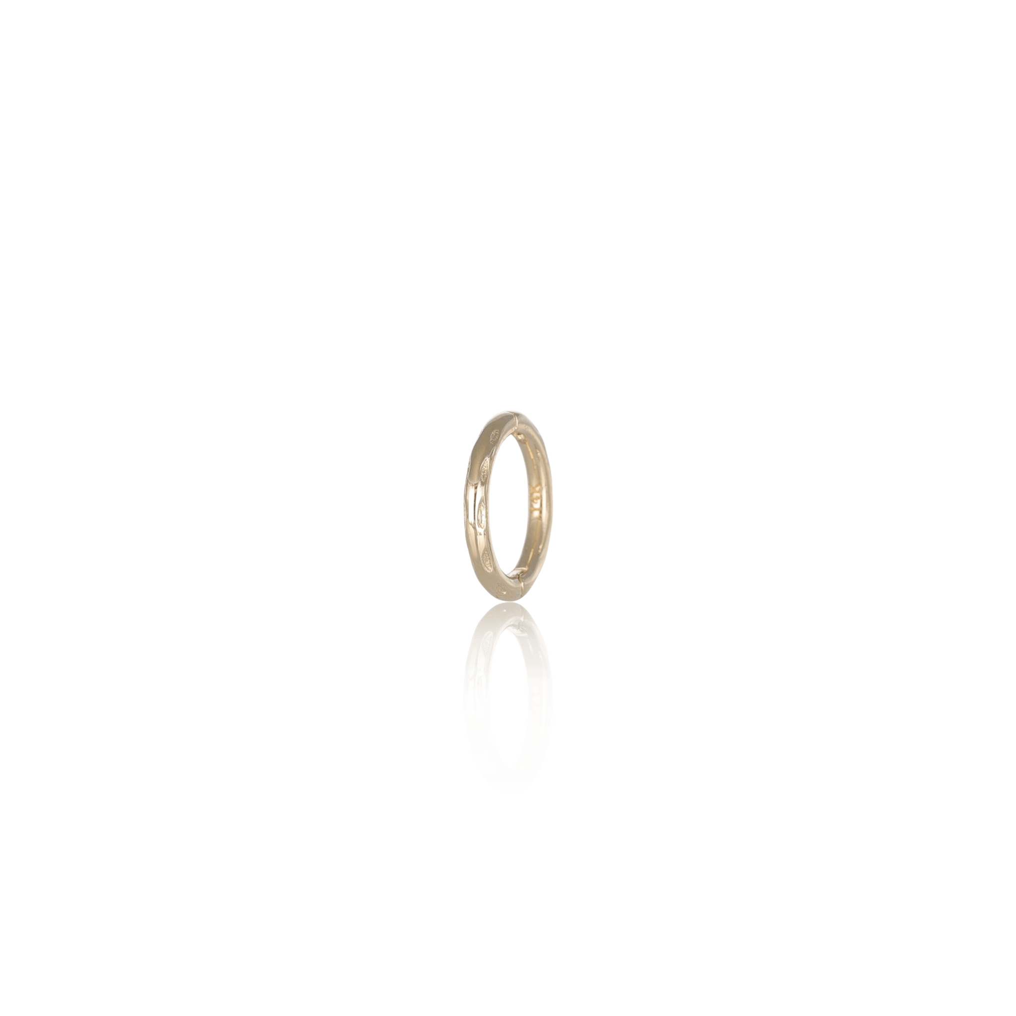 BEATTI Hoops 14K Gold Textured Clicker Hoop • 6mm 14K Gold Textured Clicker Hoop • 6mm