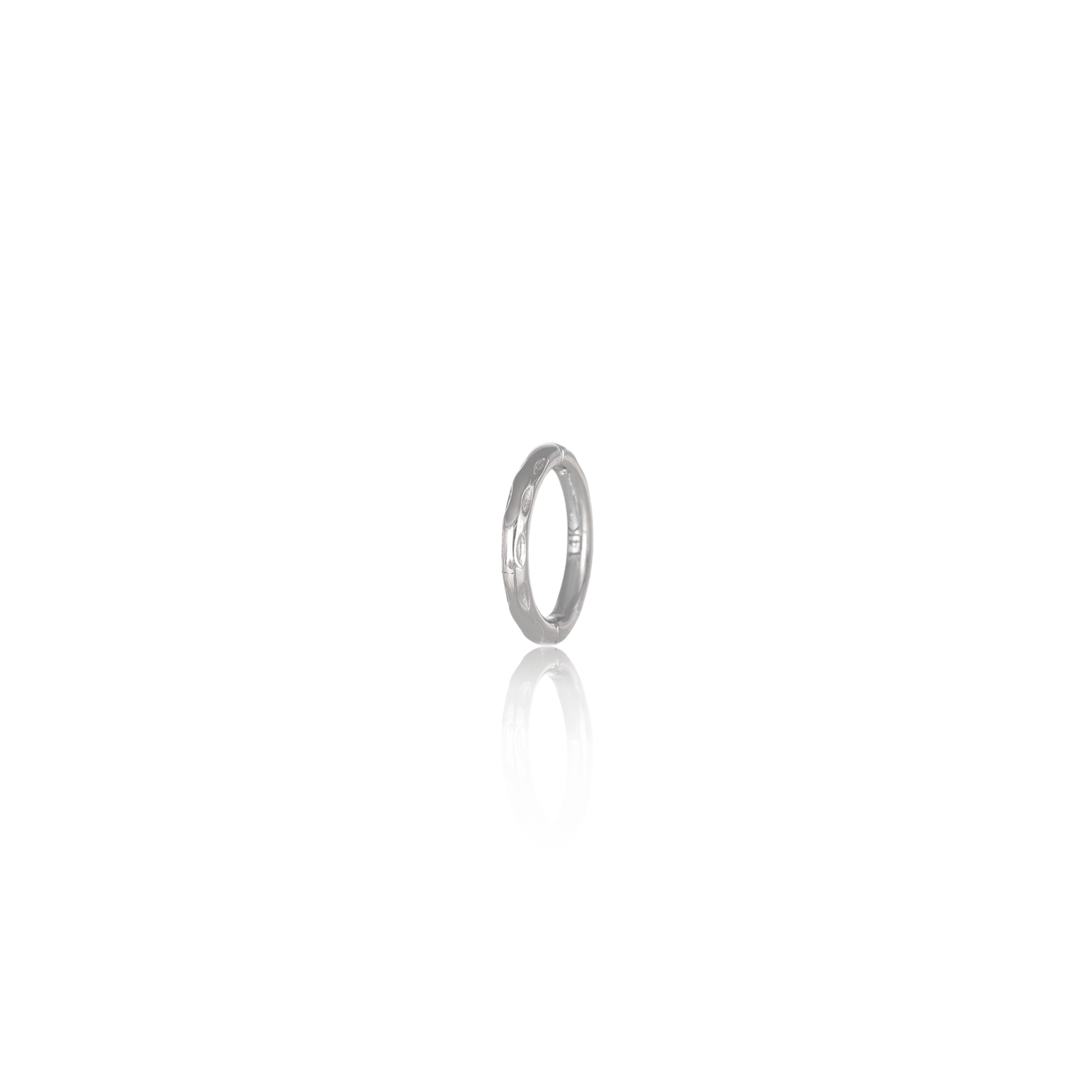 BEATTI Hoops White Gold / Single 14K Gold Textured Clicker Hoop • 6mm BTEG018 SMALL 14K Gold Textured Clicker Hoop • 6mm