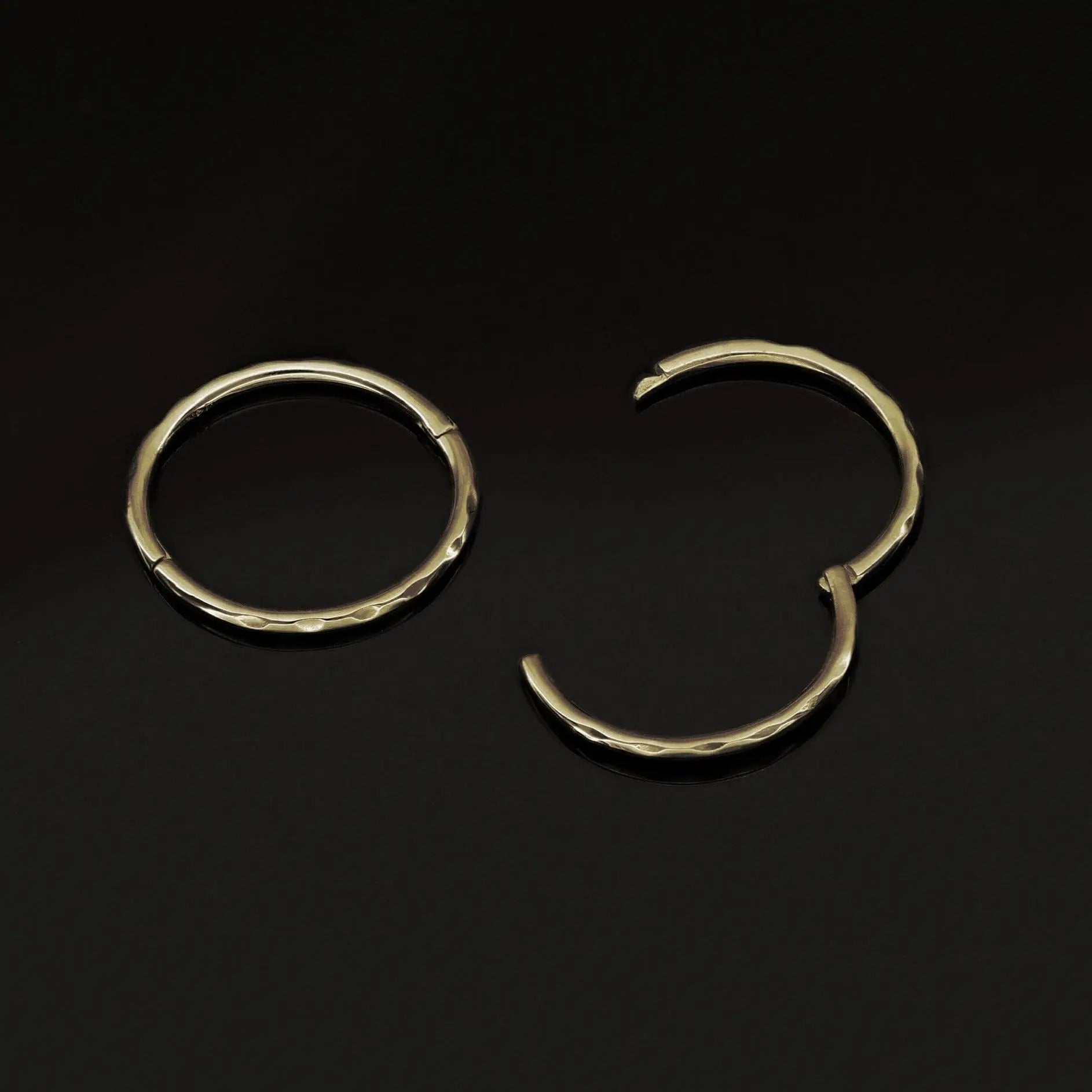 BEATTI Hoops 14K Gold Textured Clicker Hoops 14K Gold Textured Clicker Hoops